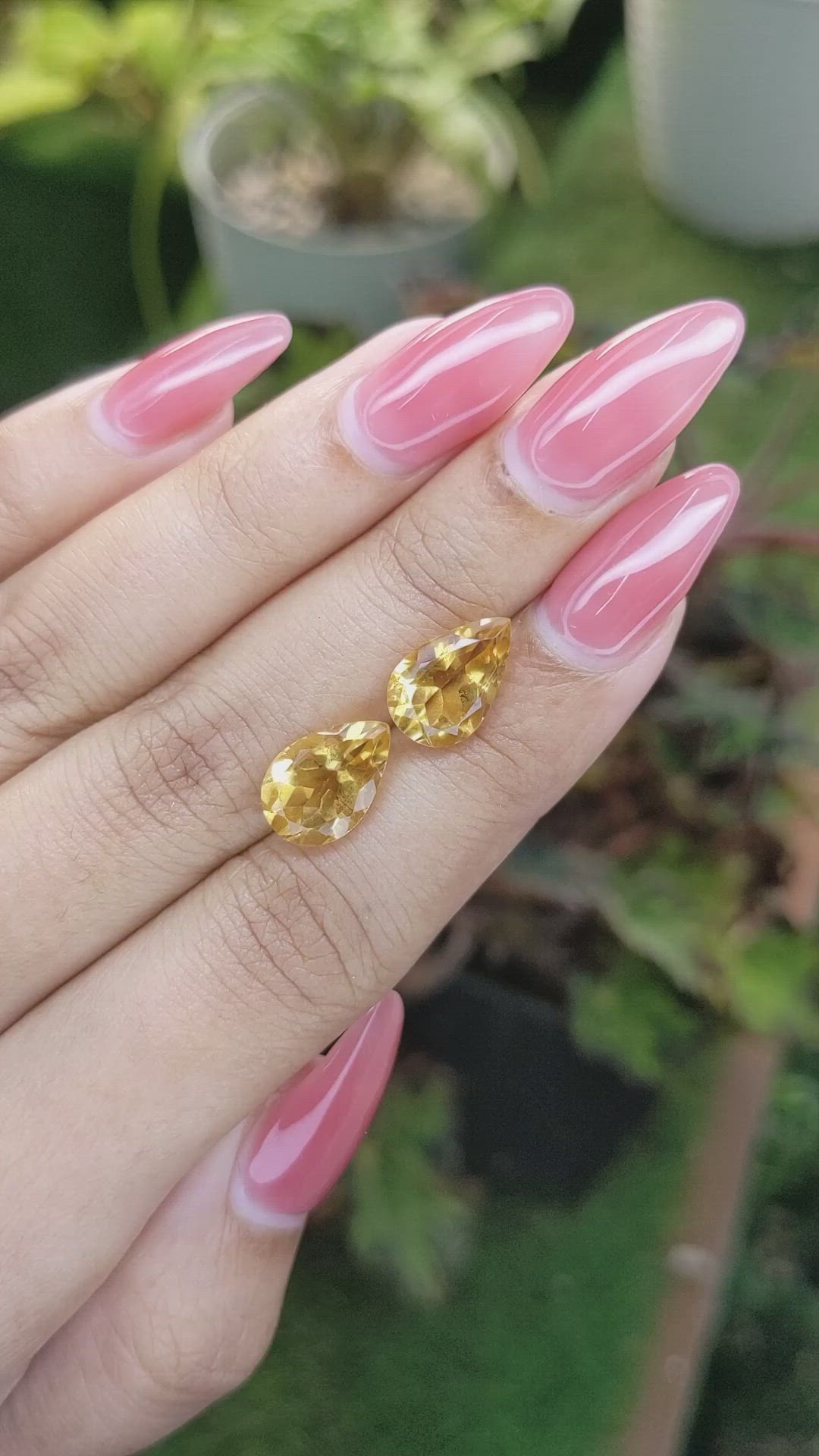 5.45 Ct.Tw.Total Carat Weight Citrine Pair from Brazil Size Video