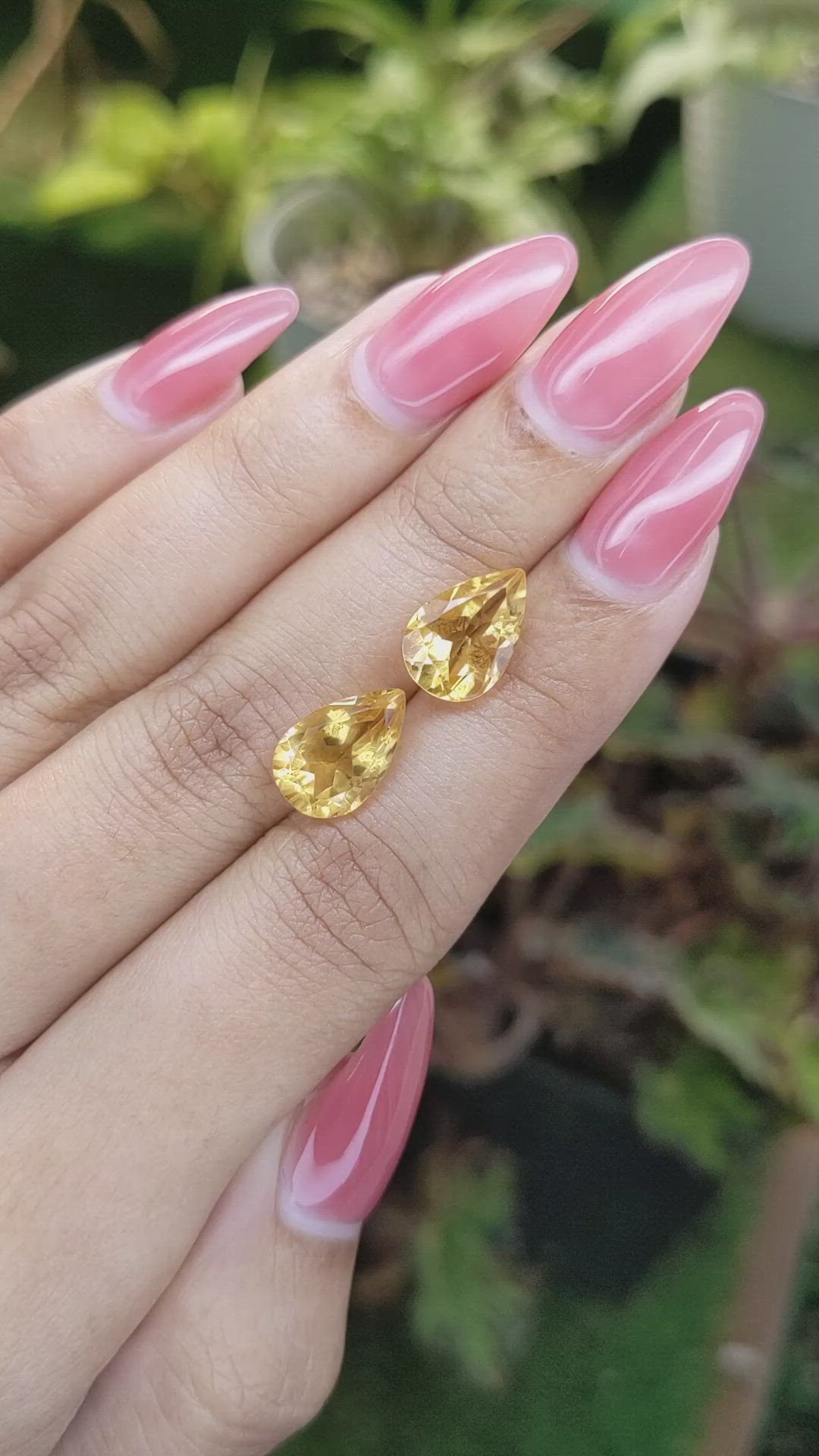 5.83 Ct.Tw.Total Carat Weight Citrine Pair from Brazil Size Video