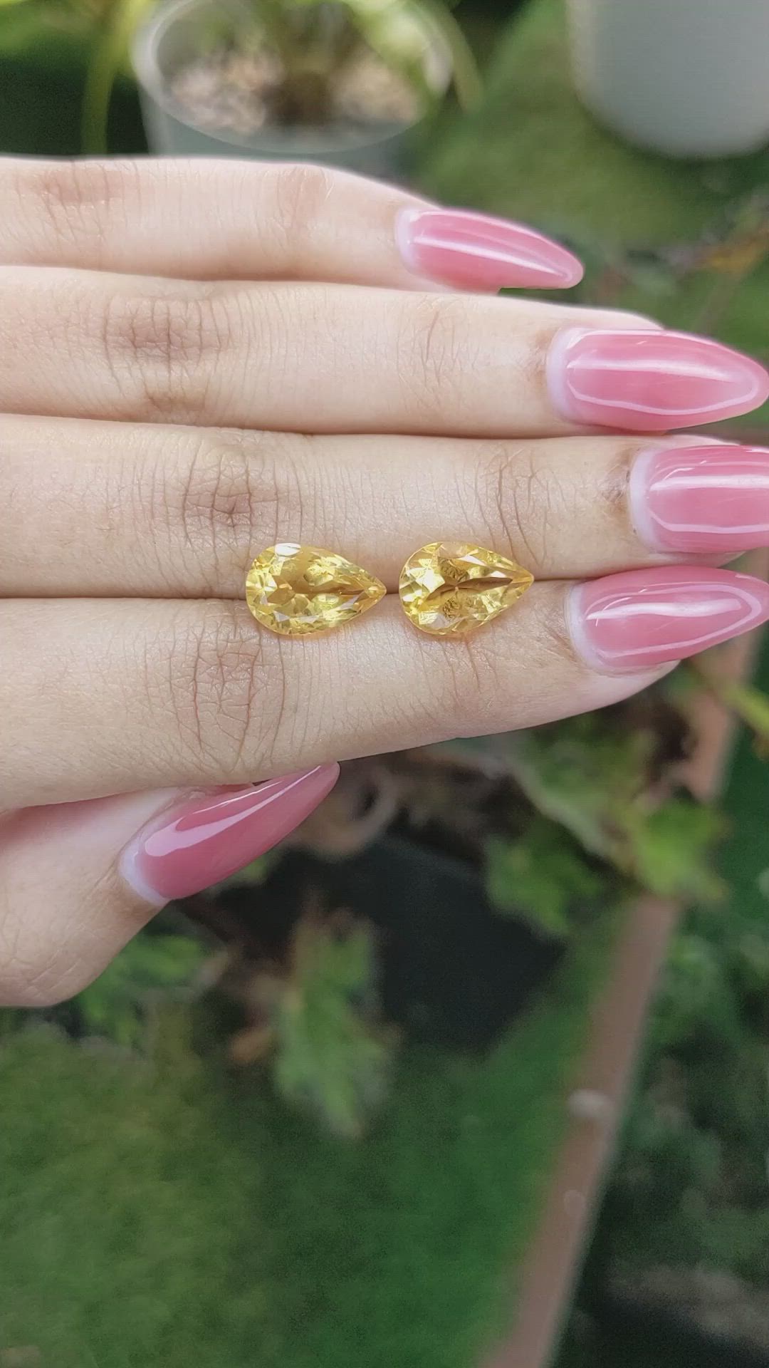5.83 Ct.Tw.Total Carat Weight Citrine Pair from Brazil Size Video