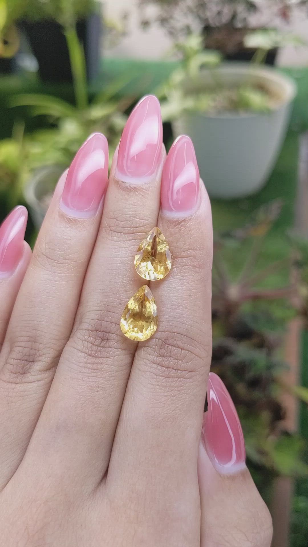 5.83 Ct.Tw.Total Carat Weight Citrine Pair from Brazil Size Video