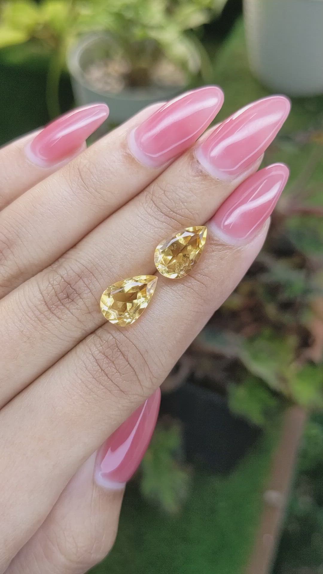 5.69&nbsp;Ct.Tw.Total Carat Weight Yellow Citrine Pair from Brazil Size Video