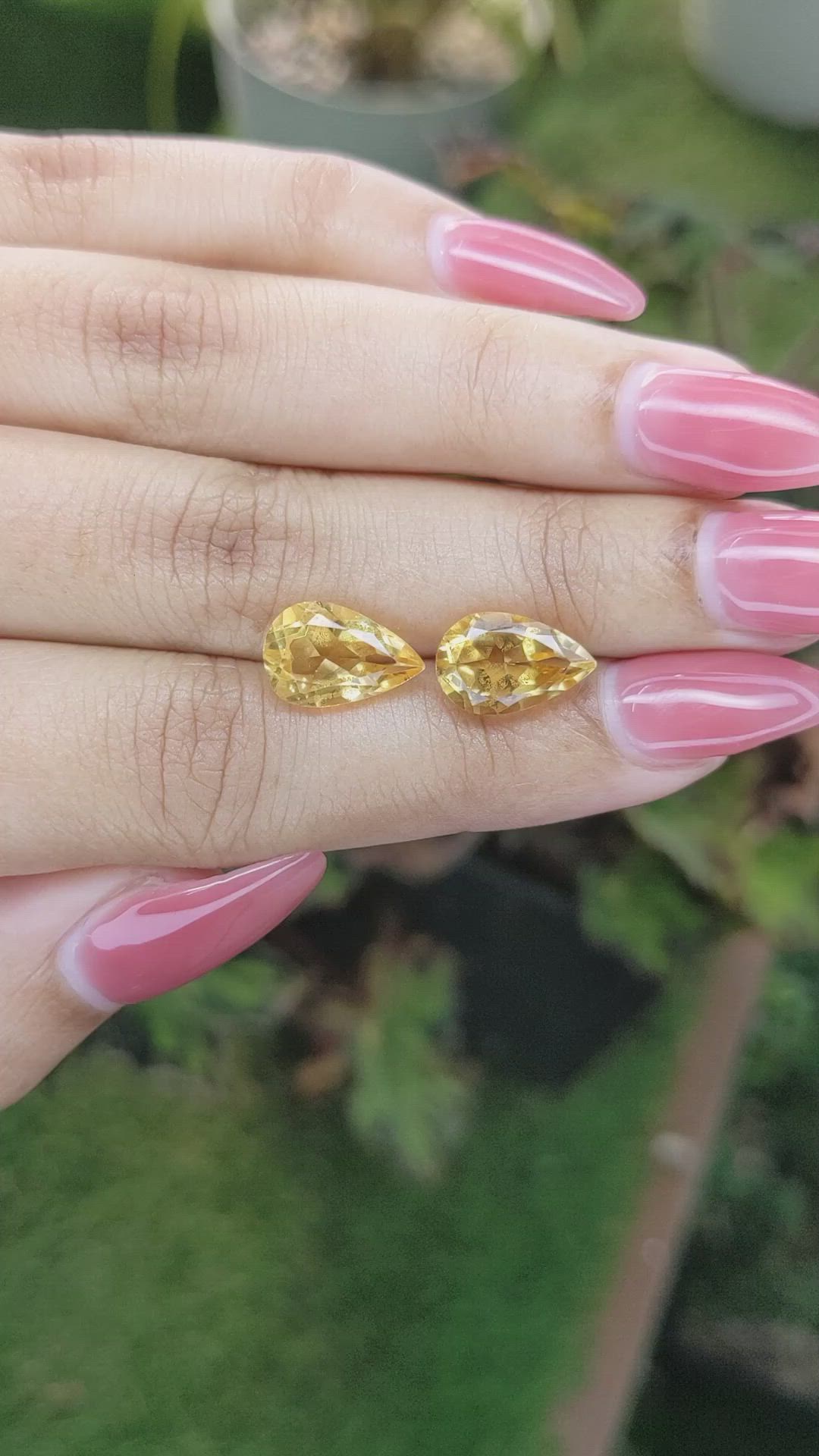 5.69&nbsp;Ct.Tw.Total Carat Weight Yellow Citrine Pair from Brazil Size Video