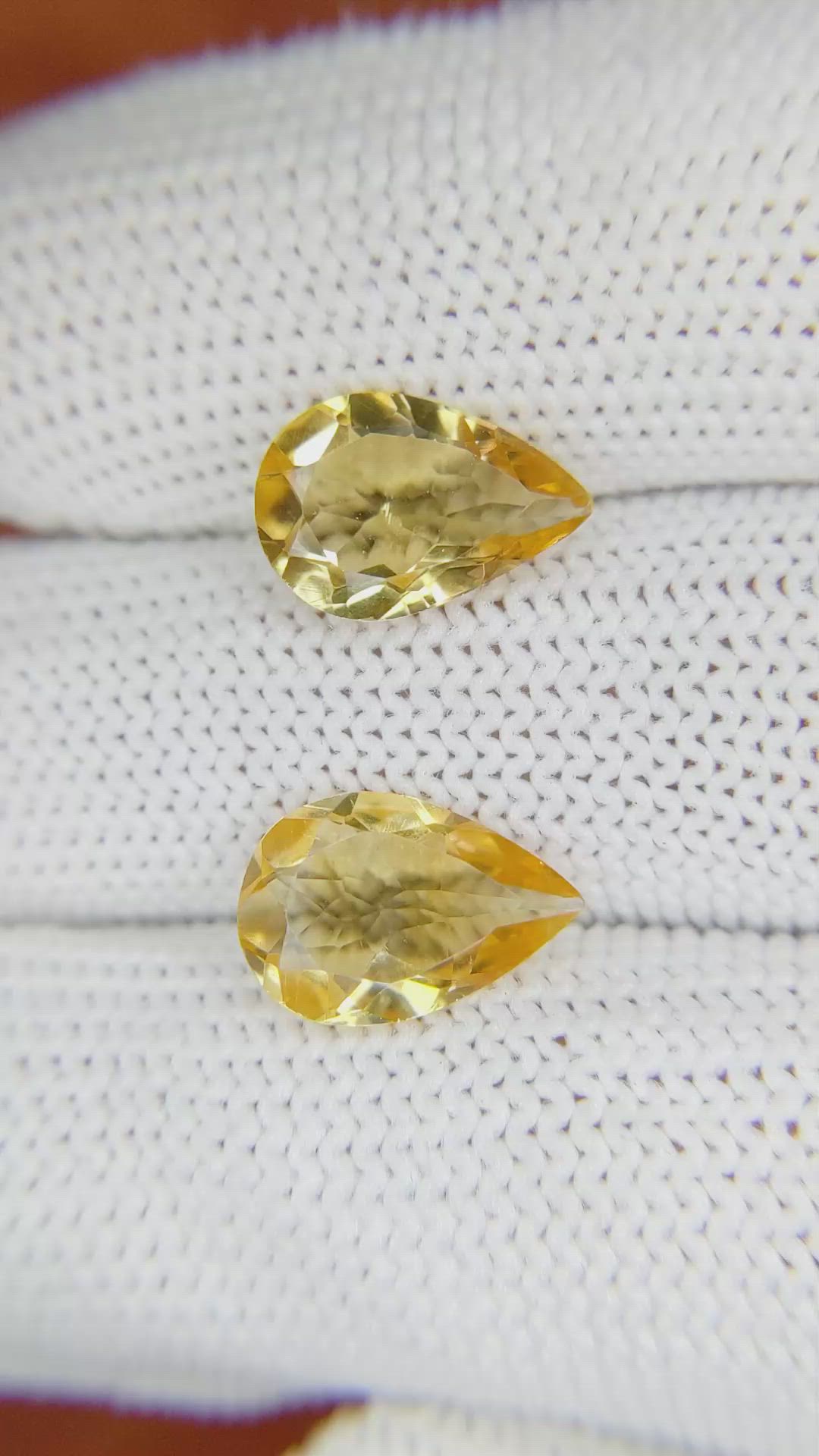 4.11 Ct.Tw.Total Carat Weight Citrine Pair from Brazil Size Video