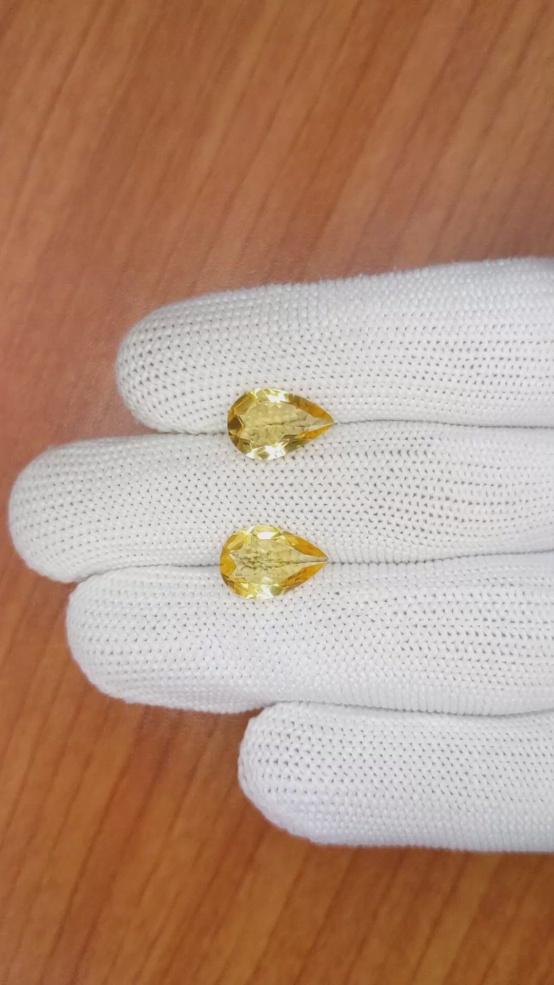 4.11&nbsp;Ct.Tw.Total Carat Weight Yellow Citrine Pair from Brazil Size Video