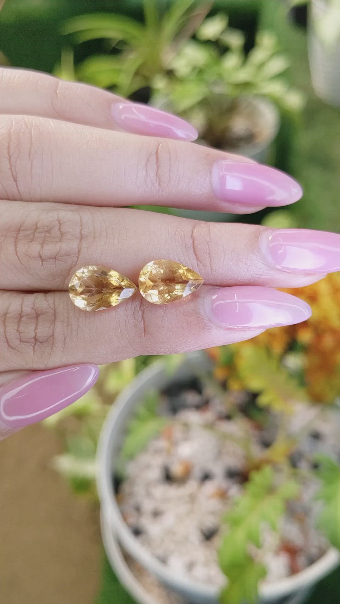 5.45 Ct.Tw.Total Carat Weight Citrine Pair from Brazil Size Video