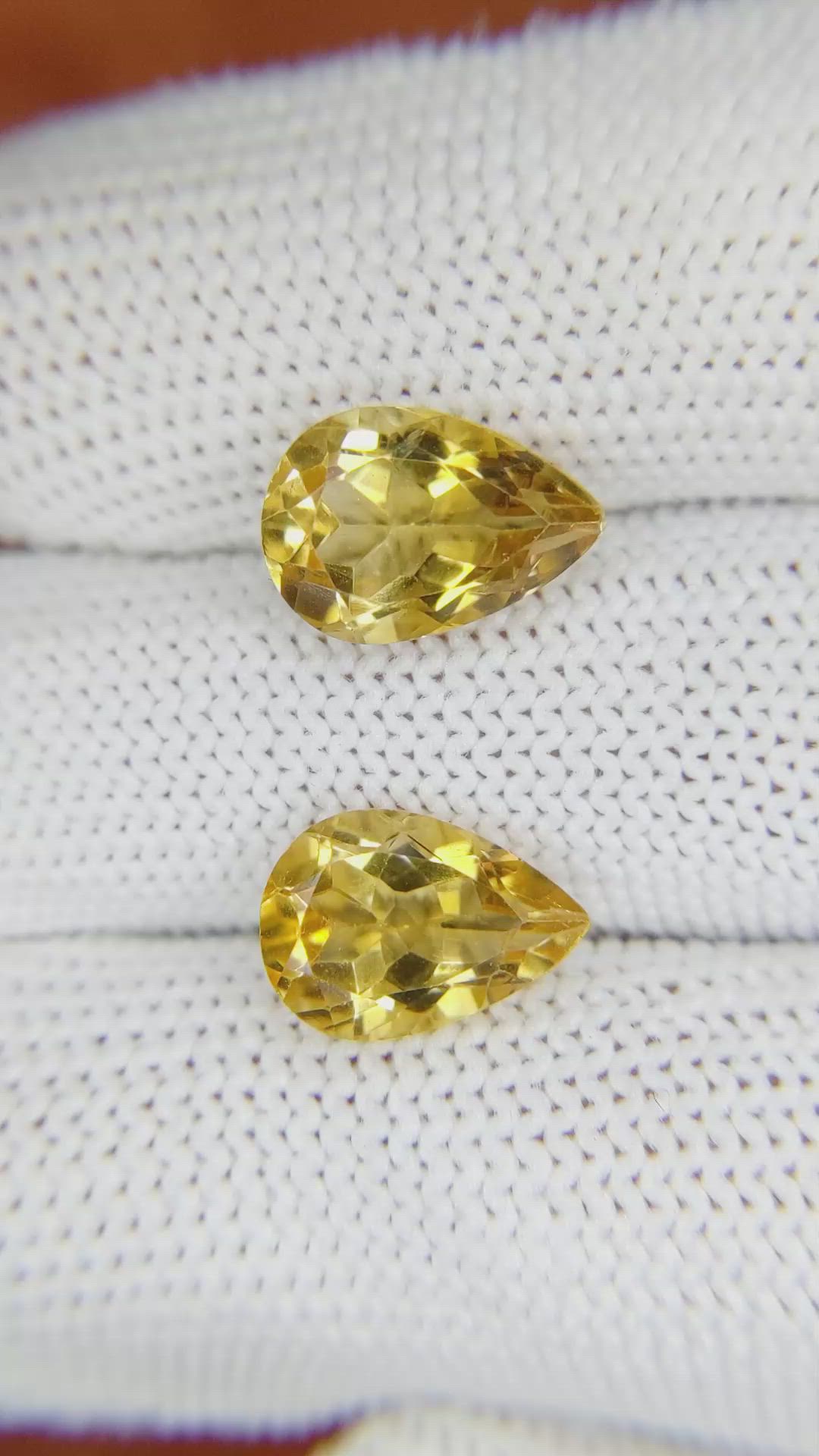 5.45 Ct.Tw.Total Carat Weight Citrine Pair from Brazil Size Video