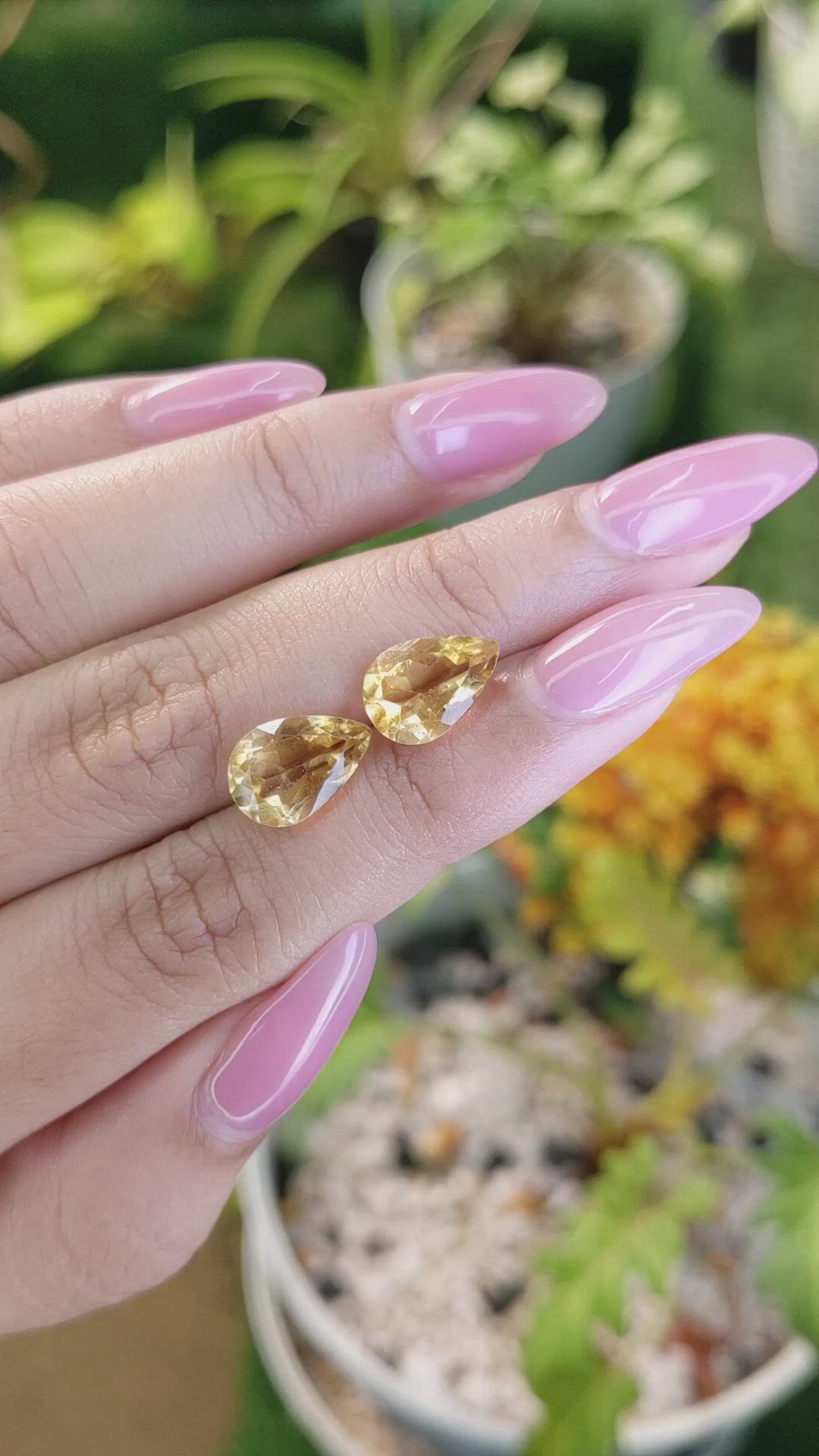 5.45 Ct.Tw.Total Carat Weight Citrine Pair from Brazil Size Video