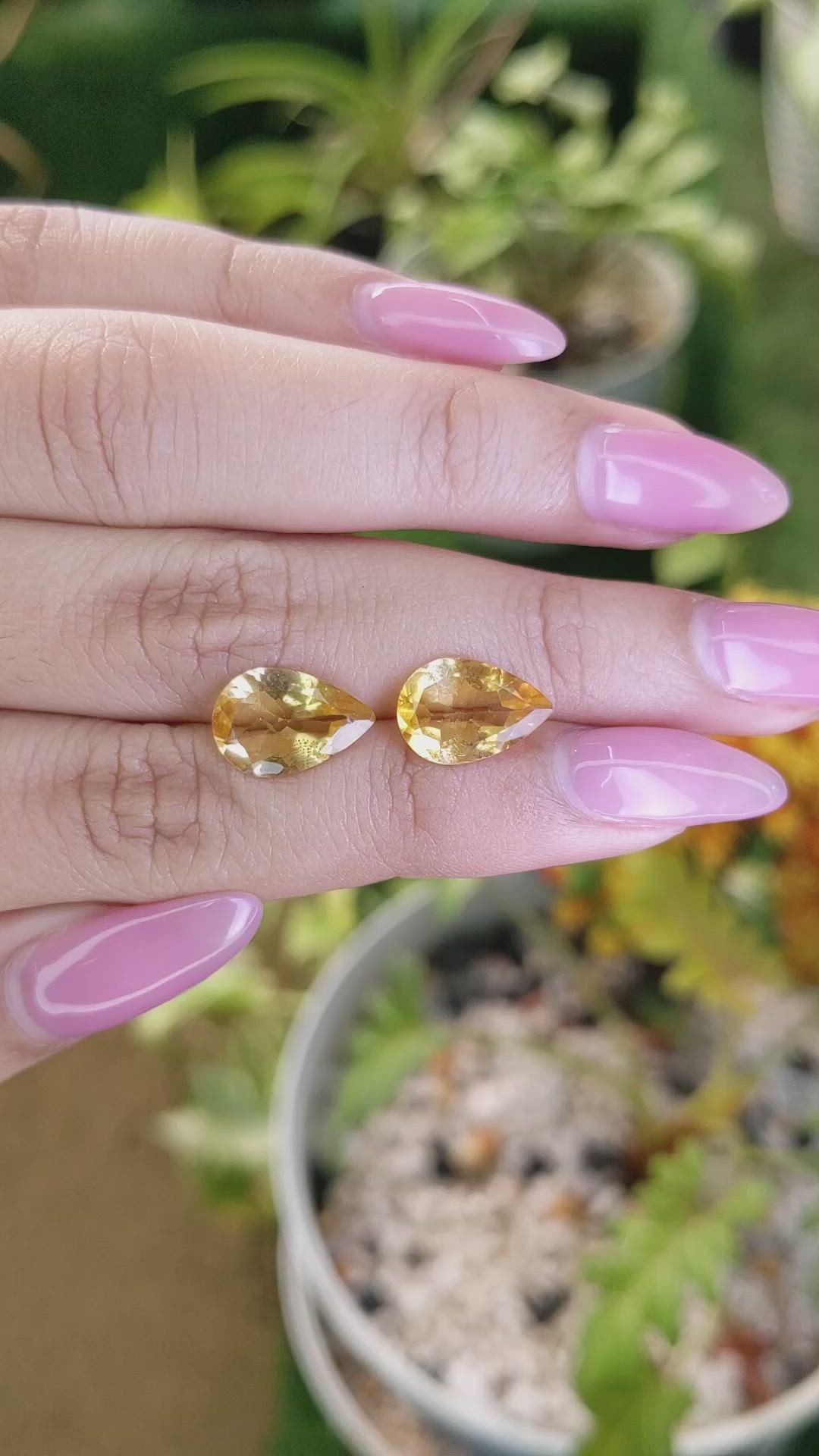 5.02 Ct.Tw.Total Carat Weight Citrine Pair from Brazil Size Video
