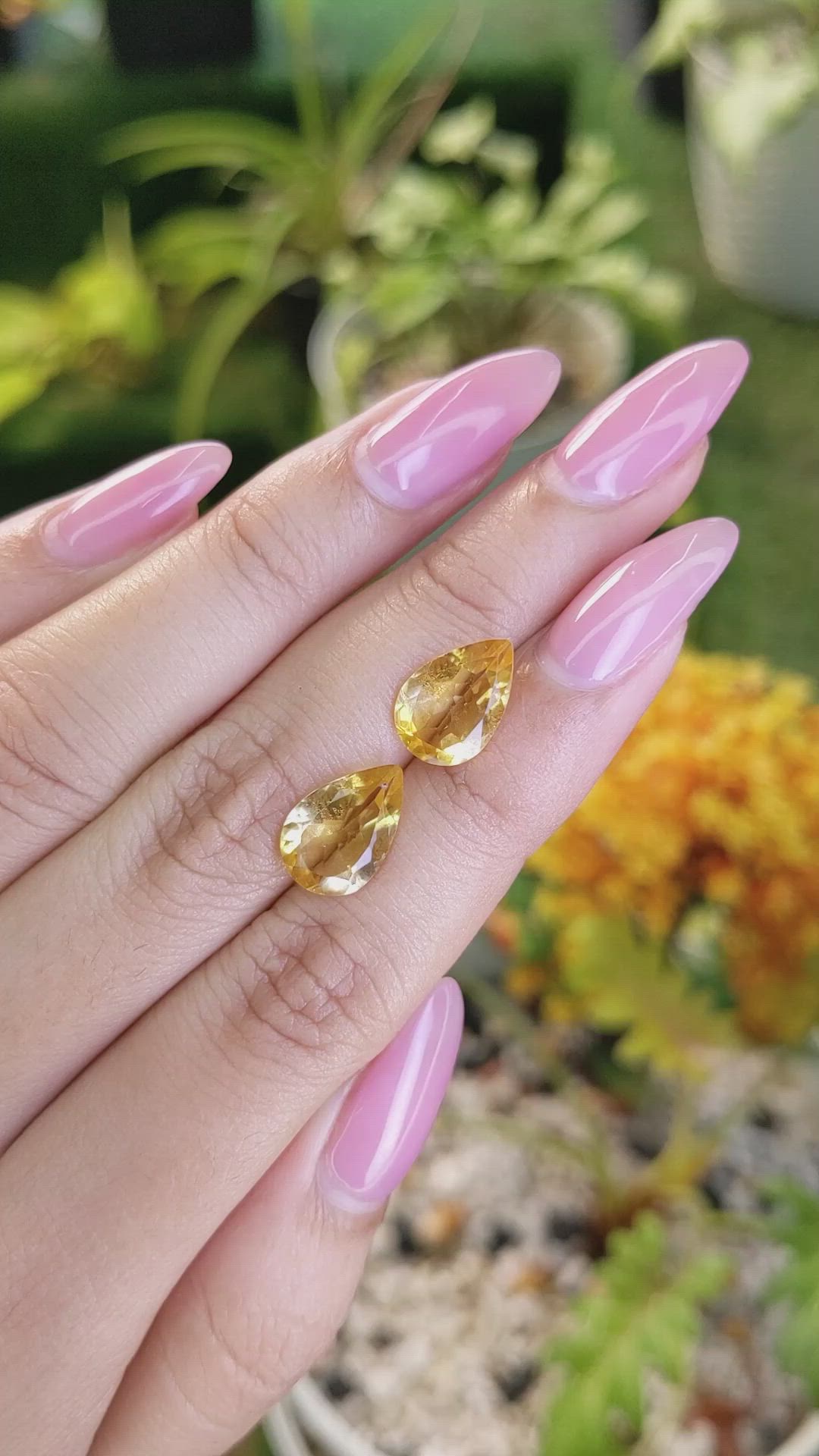 5.02 Ct.Tw.Total Carat Weight Citrine Pair from Brazil Size Video