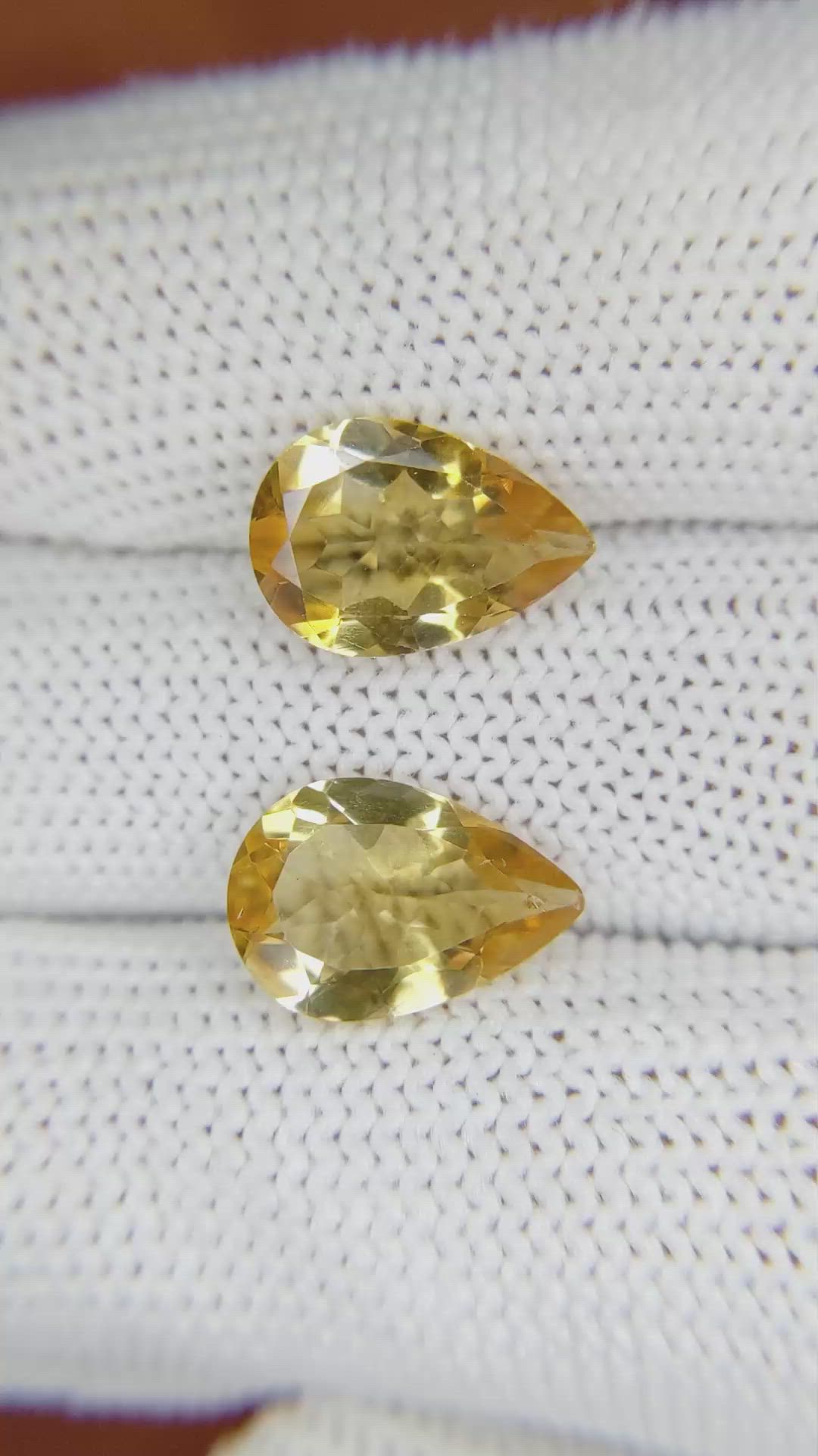 5.02 Ct.Tw.Total Carat Weight Citrine Pair from Brazil Size Video
