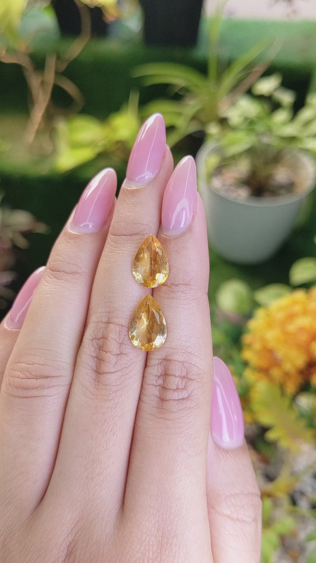 5.02 Ct.Tw.Total Carat Weight Citrine Pair from Brazil Size Video