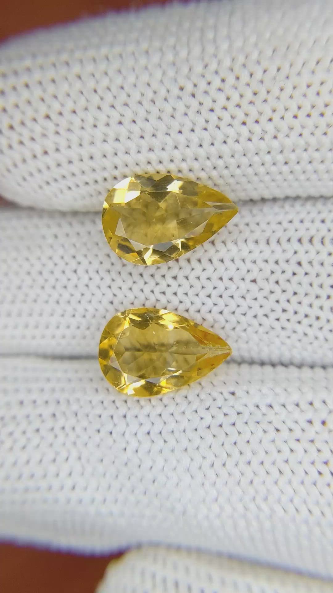 4.21 Ct.Tw.Total Carat Weight Citrine Pair from Brazil Size Video