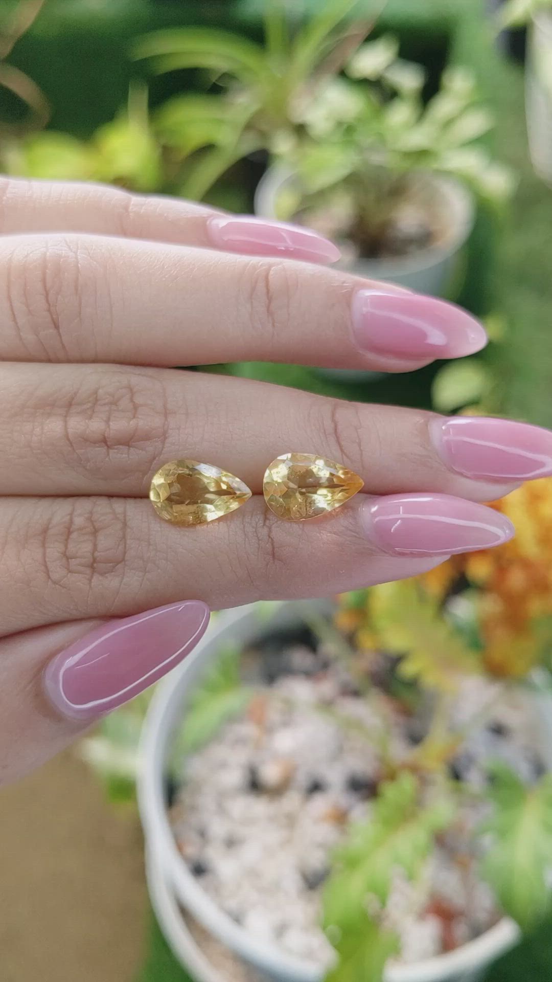 5.11 Ct.Tw.Total Carat Weight Citrine Pair from Brazil Size Video