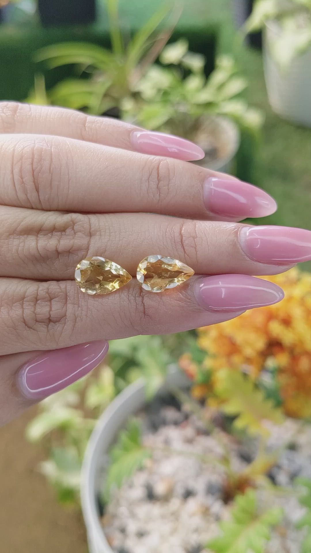 5.11 Ct.Tw.Total Carat Weight Citrine Pair from Brazil Size Video