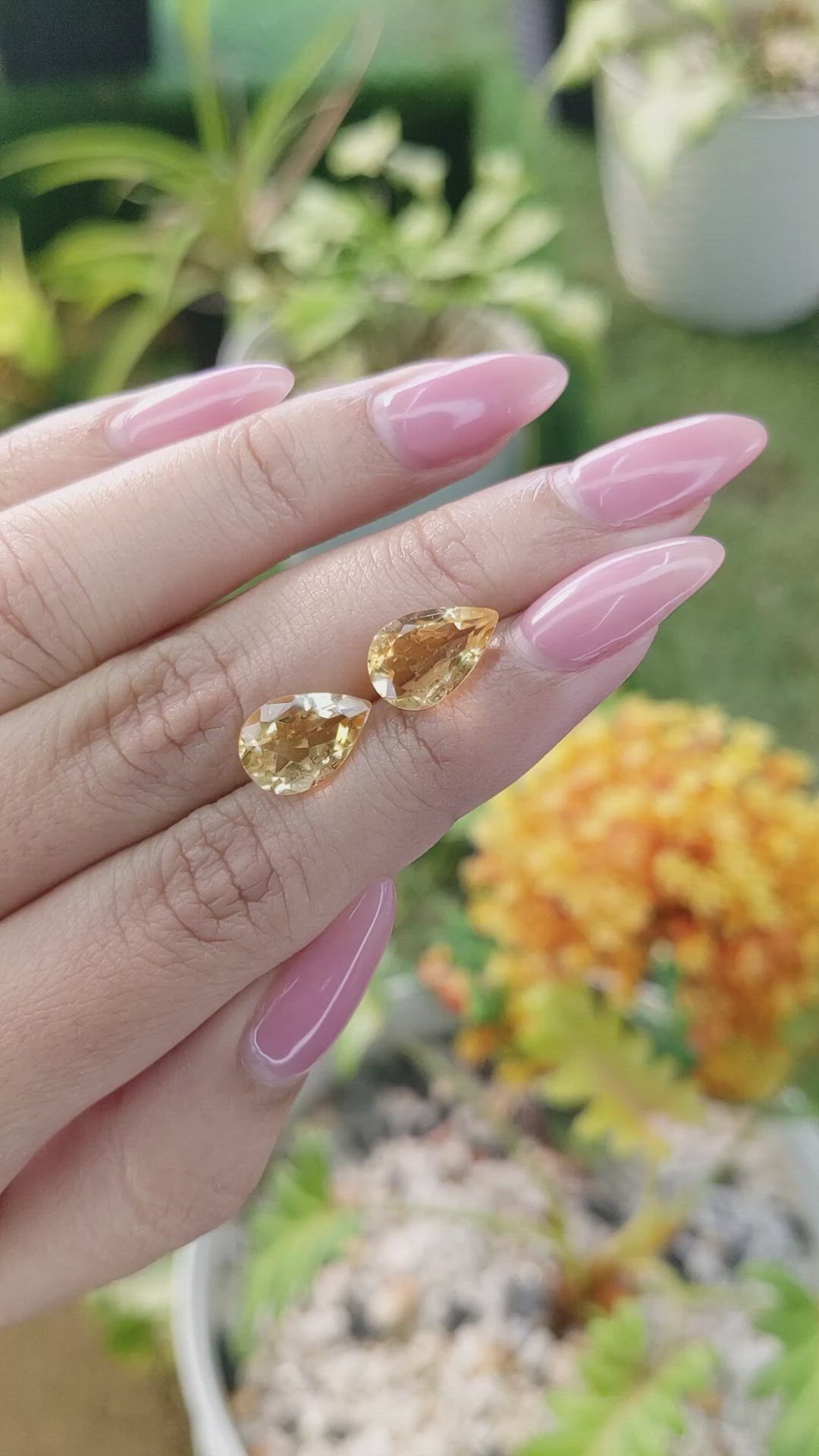 5.11 Ct.Tw.Total Carat Weight Citrine Pair from Brazil Size Video