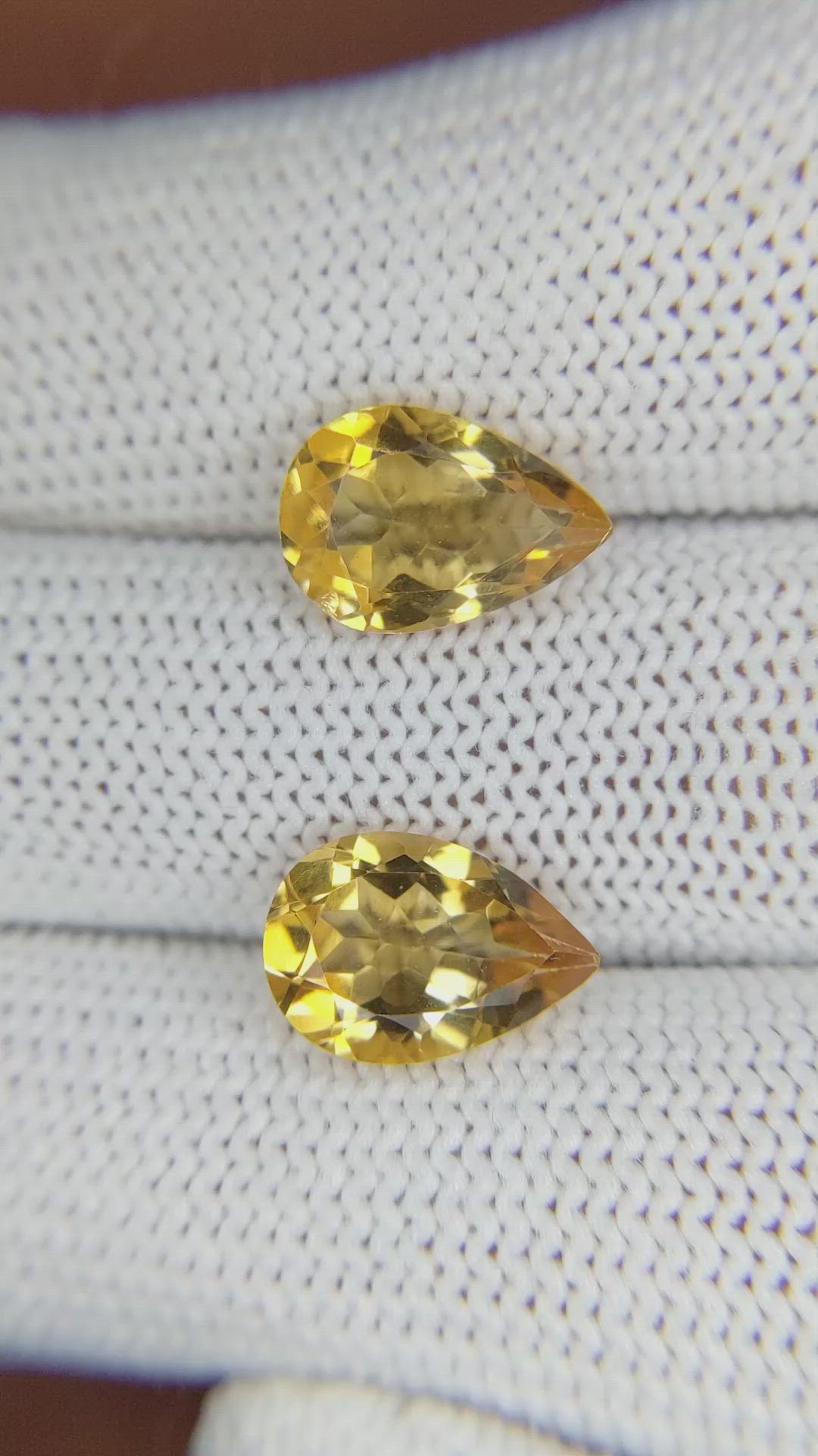 4.75 Ct.Tw.Total Carat Weight Citrine Pair from Brazil Size Video