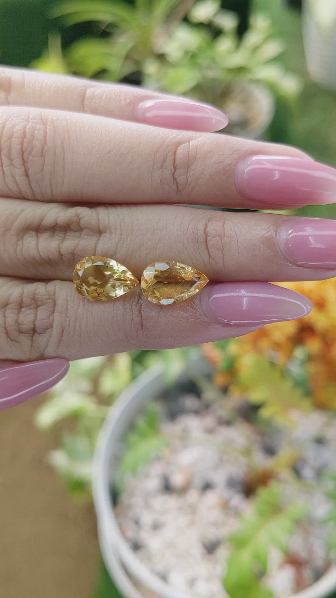 4.75 Ct.Tw.Total Carat Weight Citrine Pair from Brazil Size Video