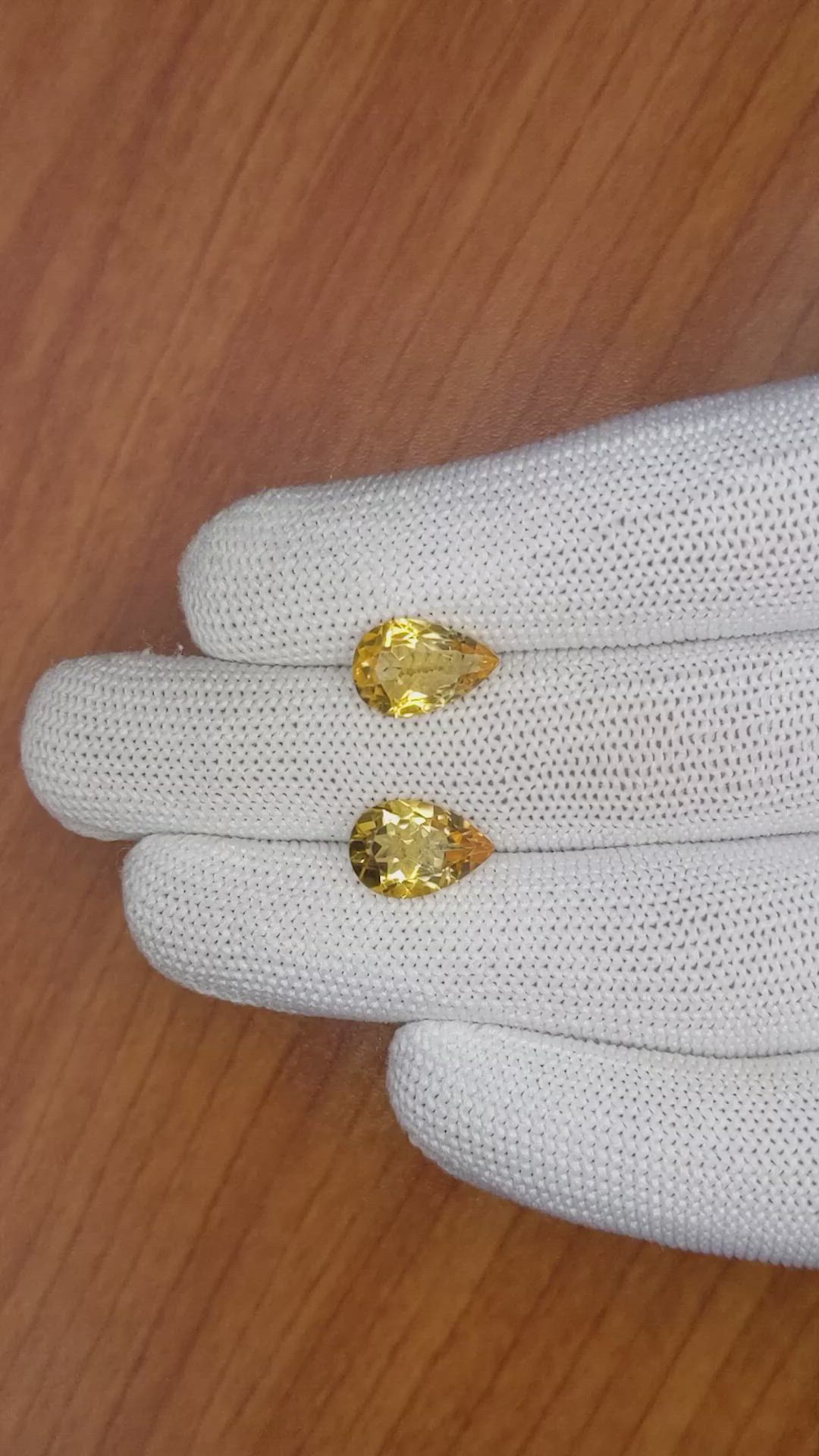 4.75 Ct.Tw.Total Carat Weight Citrine Pair from Brazil Size Video