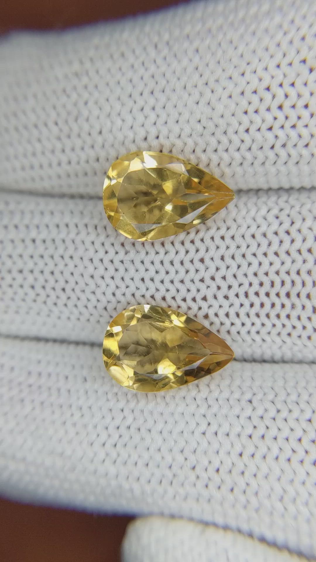 4.71 Ct.Tw.Total Carat Weight Citrine Pair from Brazil Size Video