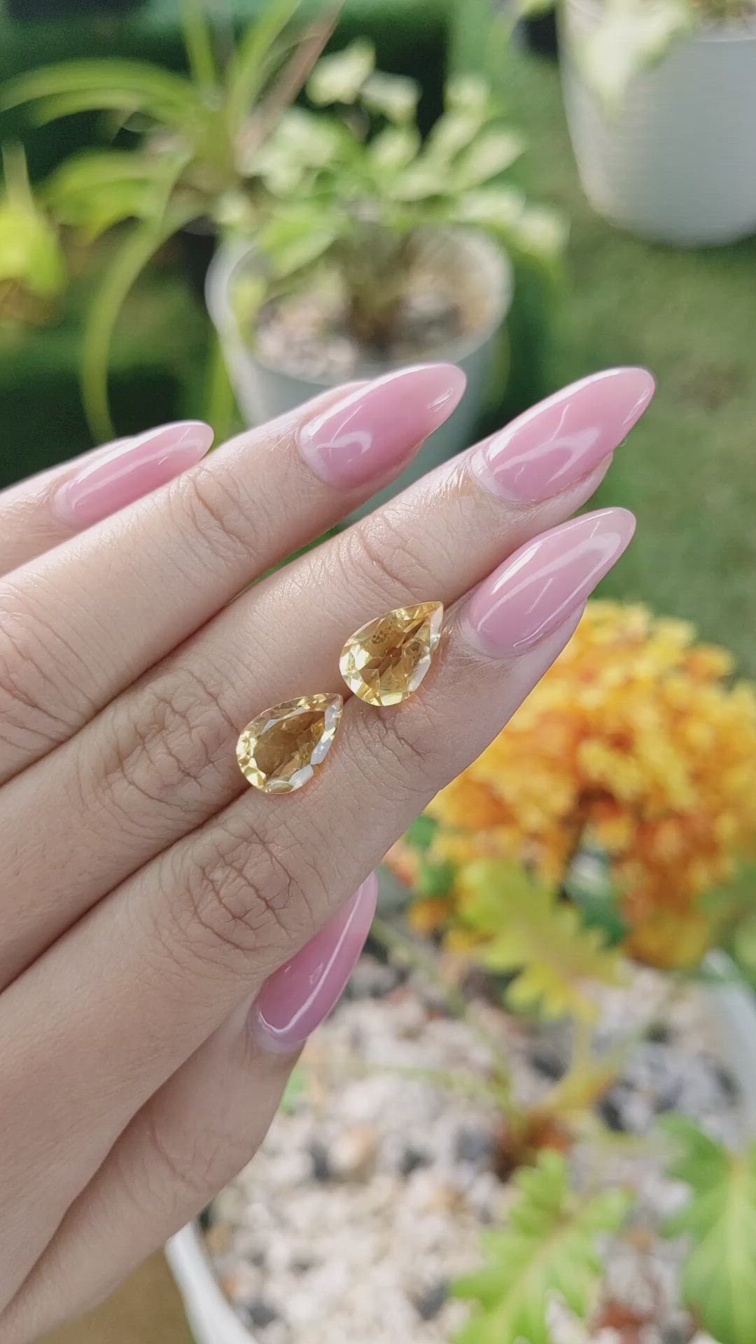 4.71 Ct.Tw.Total Carat Weight Citrine Pair from Brazil Size Video