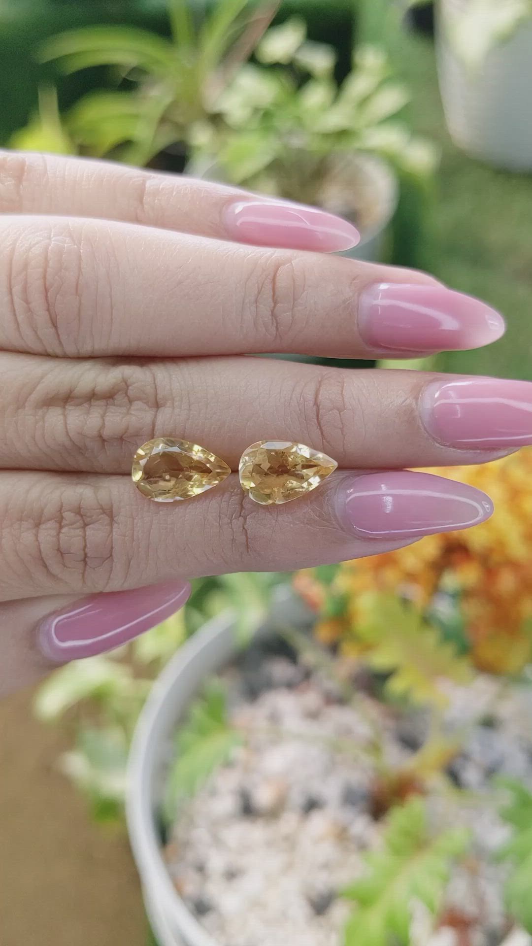4.71 Ct.Tw.Total Carat Weight Citrine Pair from Brazil Size Video