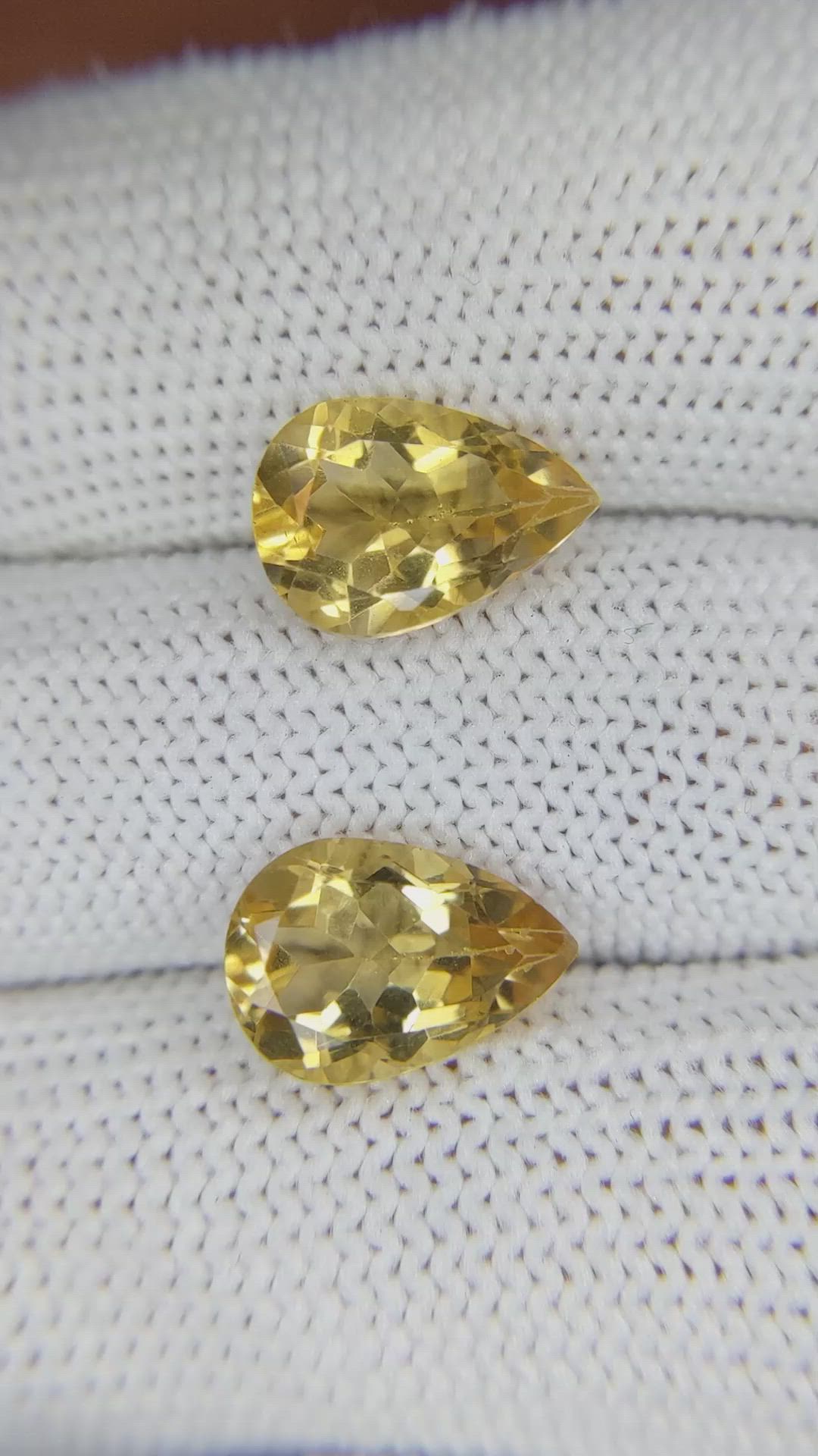 5.34 Ct.Tw.Total Carat Weight Citrine Pair from Brazil Size Video
