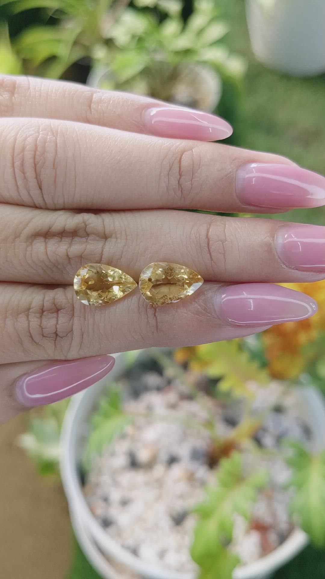 5.34 Ct.Tw.Total Carat Weight Citrine Pair from Brazil Size Video