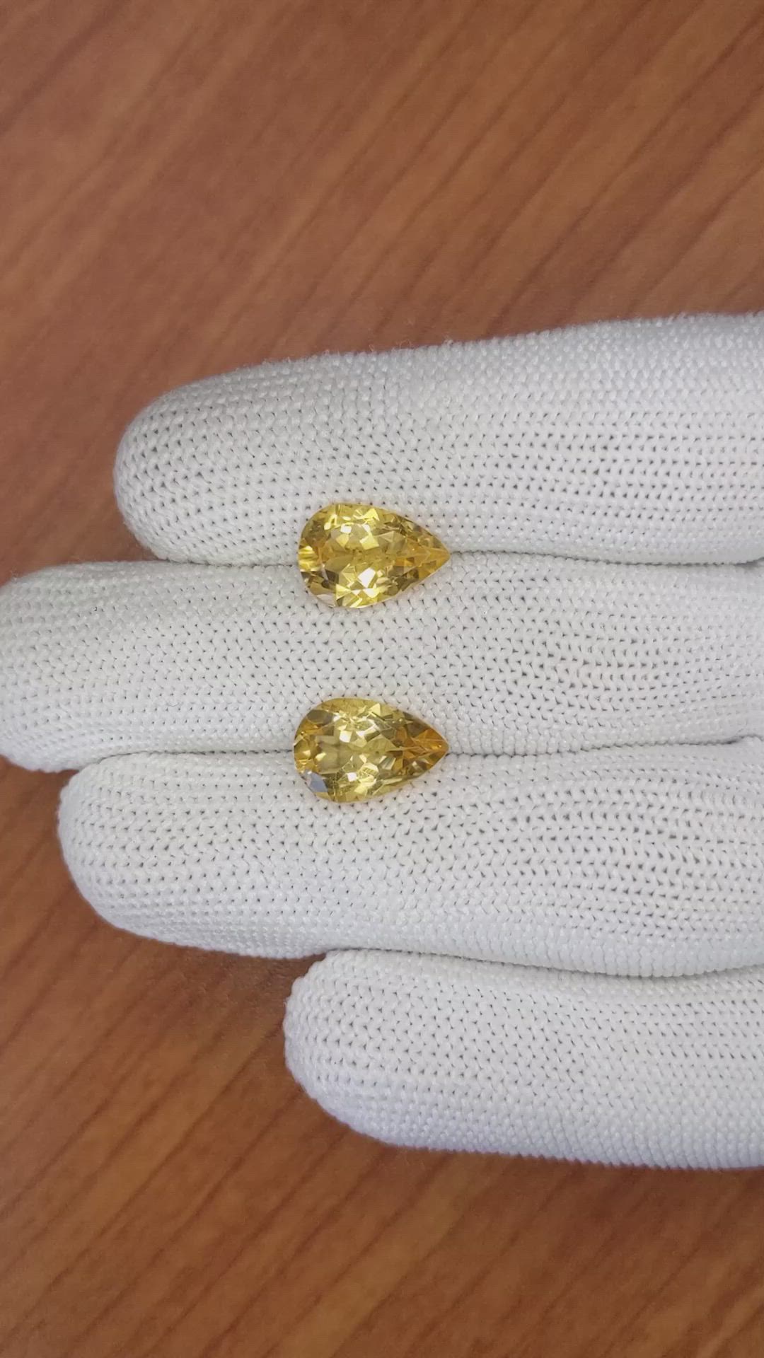 5.34 Ct.Tw.Total Carat Weight Citrine Pair from Brazil Size Video