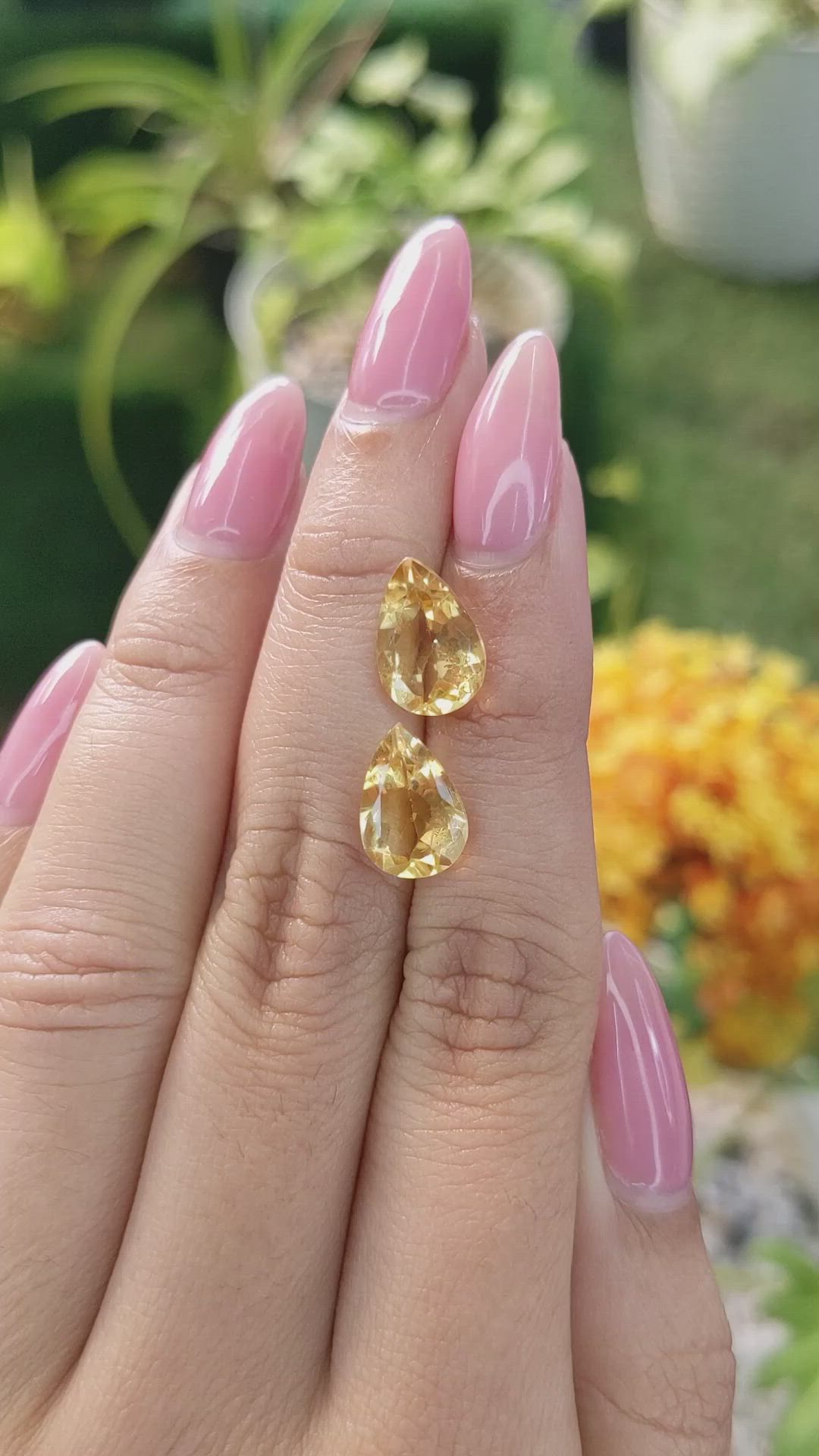 5.34 Ct.Tw.Total Carat Weight Citrine Pair from Brazil Size Video