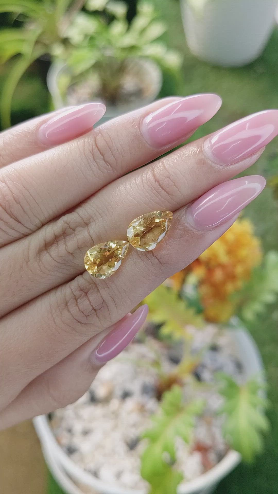 5.34 Ct.Tw.Total Carat Weight Citrine Pair from Brazil Size Video