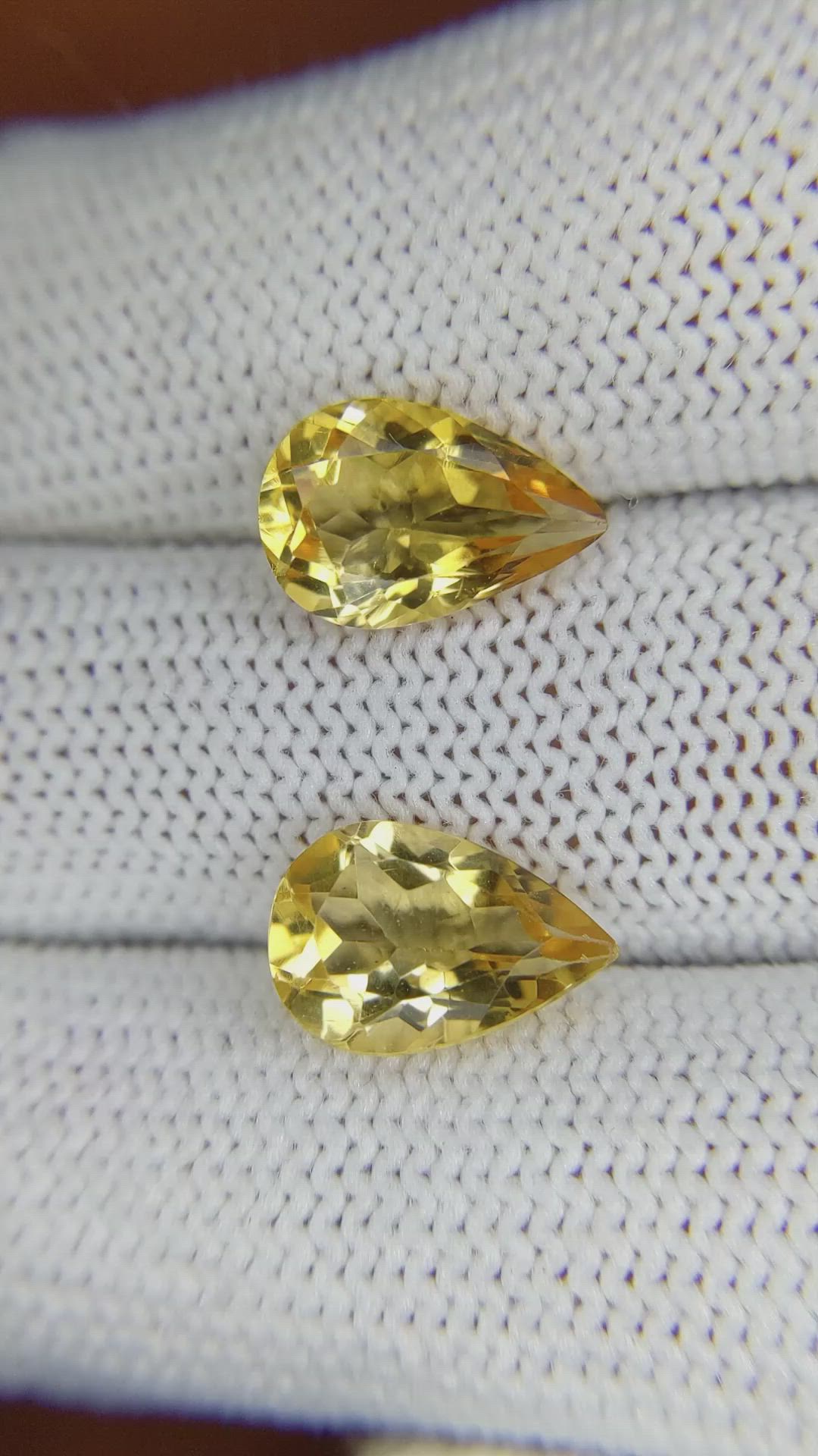 4.58 Ct.Tw.Total Carat Weight Yellow Citrine Pair from Brazil Size Video