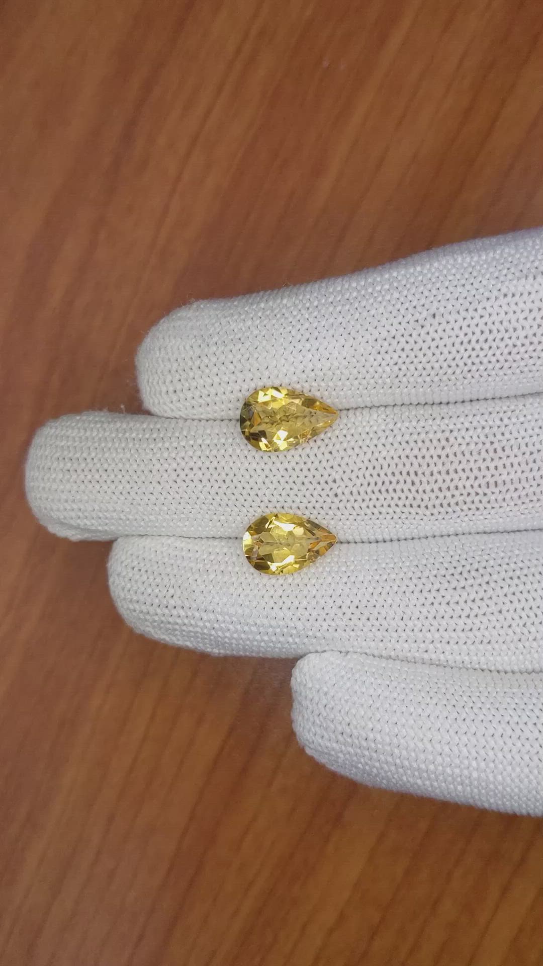 4.73 Ct.Tw.Total Carat Weight Citrine Pair from Brazil Size Video