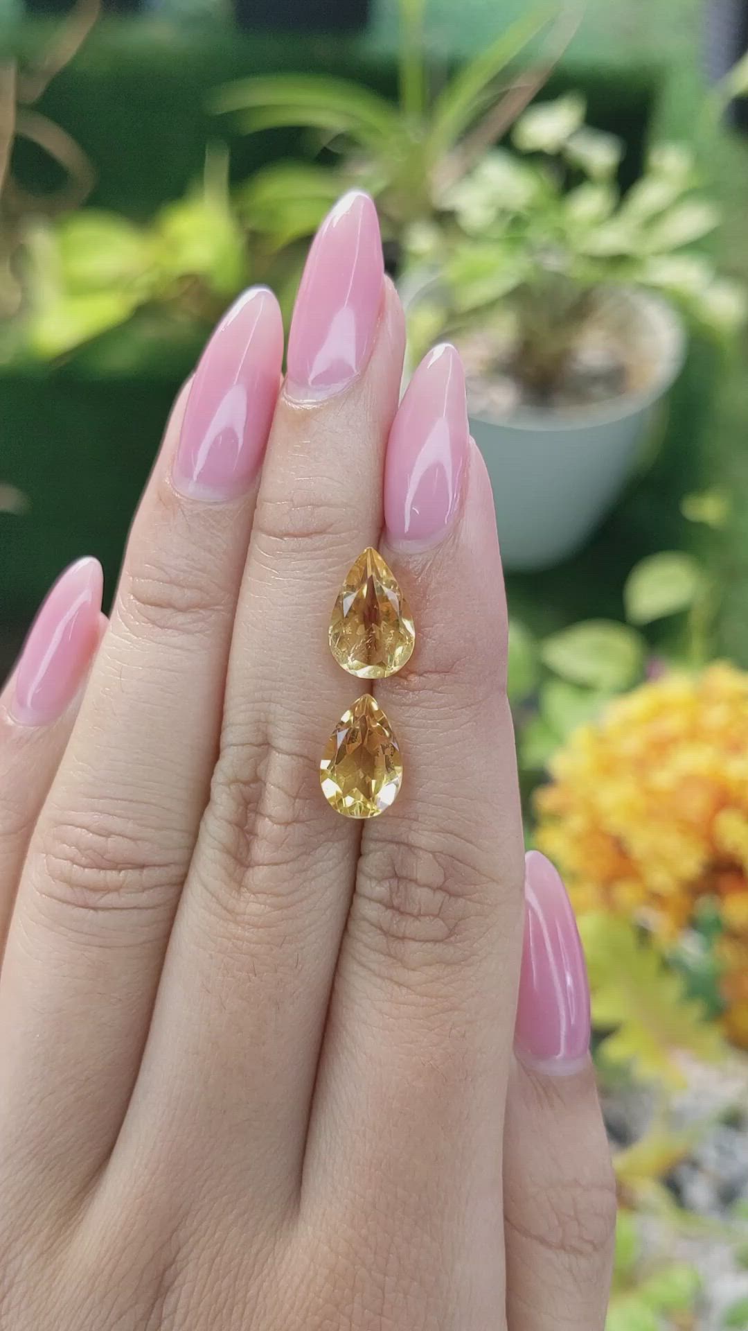 4.73 Ct.Tw.Total Carat Weight Citrine Pair from Brazil Size Video