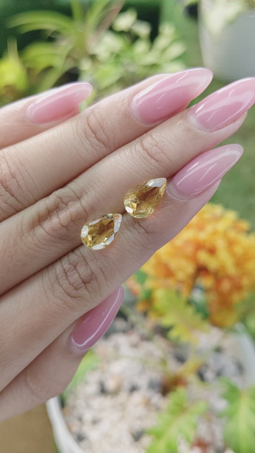 4.73&nbsp;Ct.Tw.Total Carat Weight Citrine Pair from Brazil Size Video