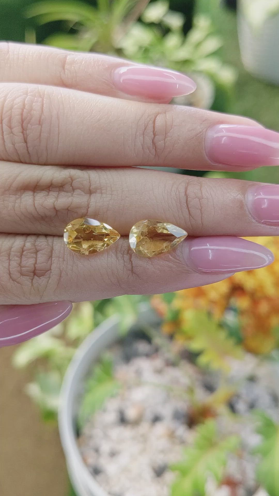 4.73 Ct.Tw.Total Carat Weight Citrine Pair from Brazil Size Video