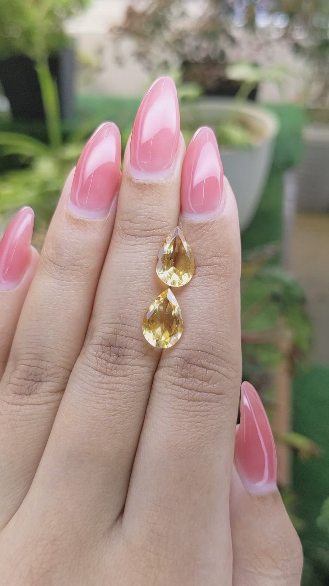 4.64 Ct.Tw.Total Carat Weight Citrine Pair from Brazil Size Video