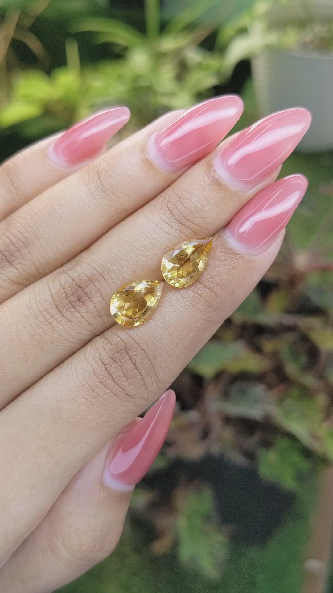 4.64 Ct.Tw.Total Carat Weight Citrine Pair from Brazil Size Video