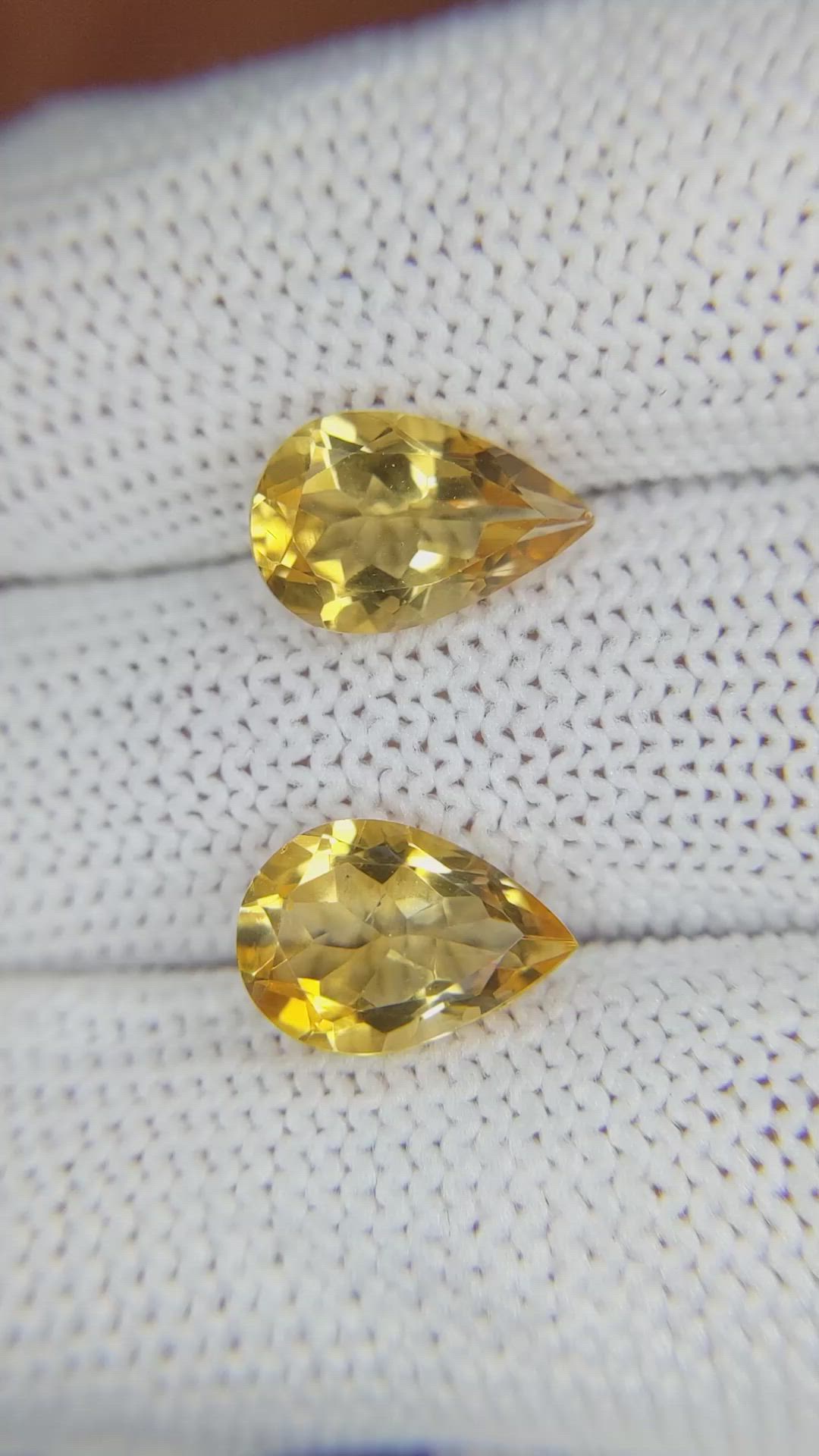 4.64 Ct.Tw.Total Carat Weight Citrine Pair from Brazil Size Video