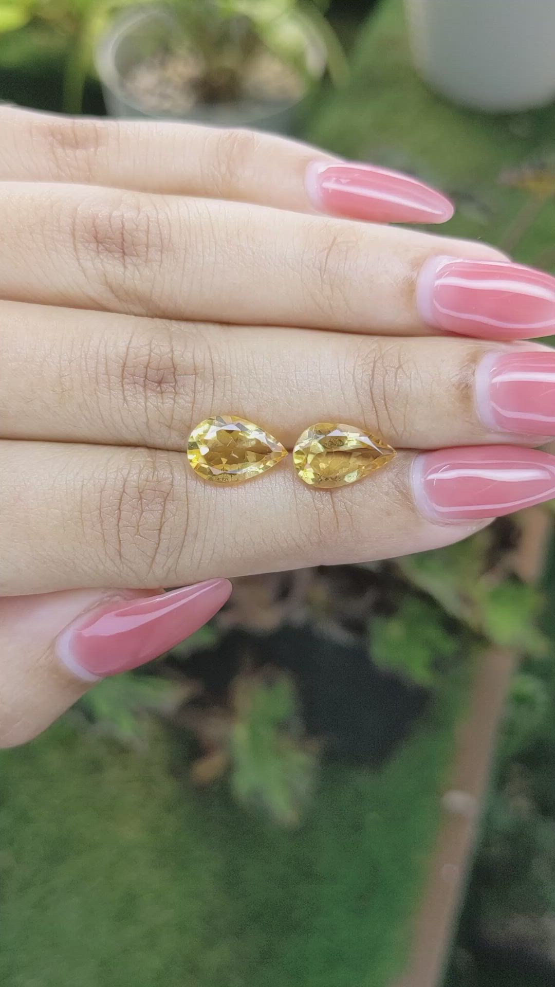 4.64 Ct.Tw.Total Carat Weight Citrine Pair from Brazil Size Video