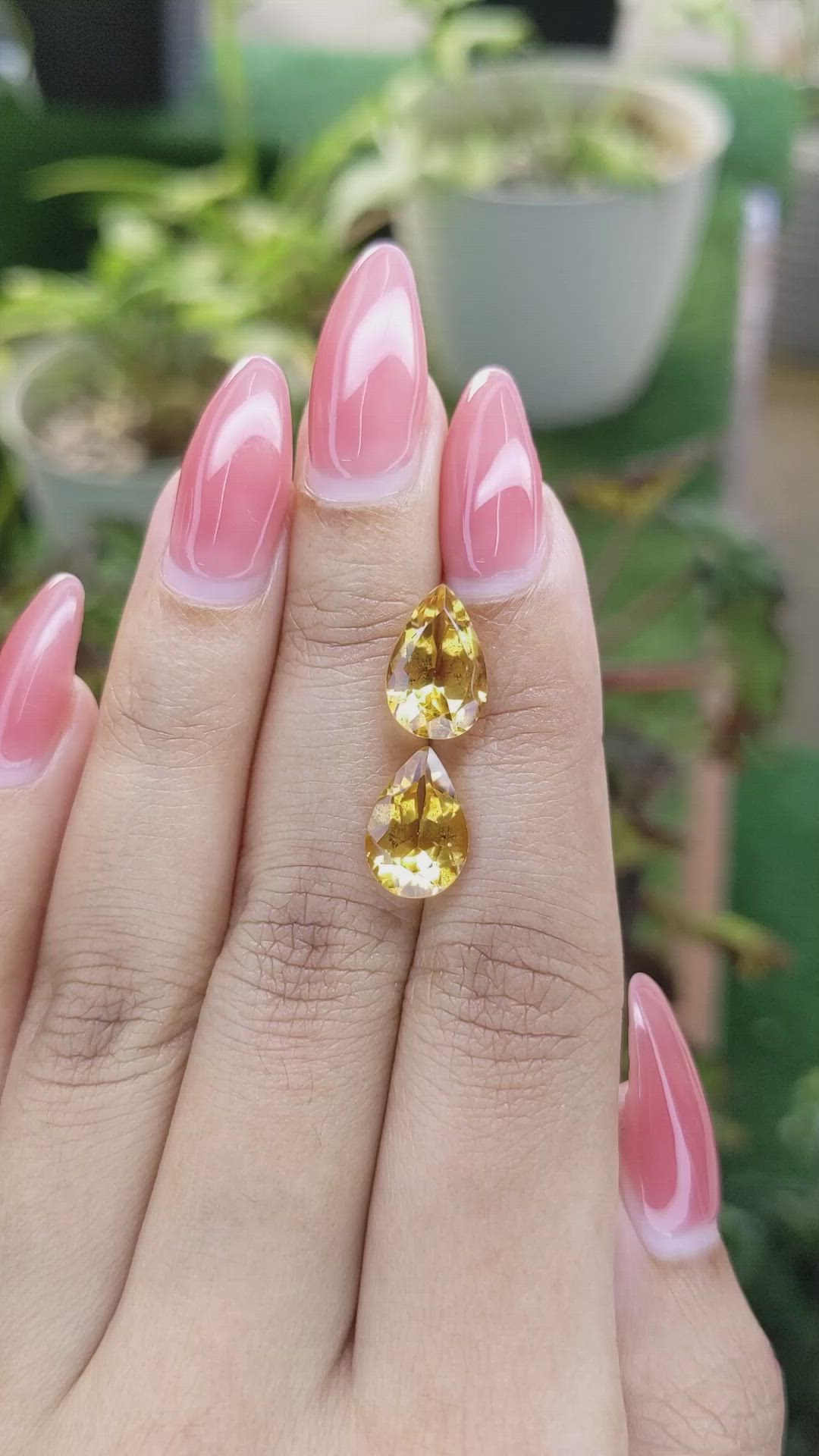 5.42 Ct.Tw.Total Carat Weight Citrine Pair from Brazil Size Video