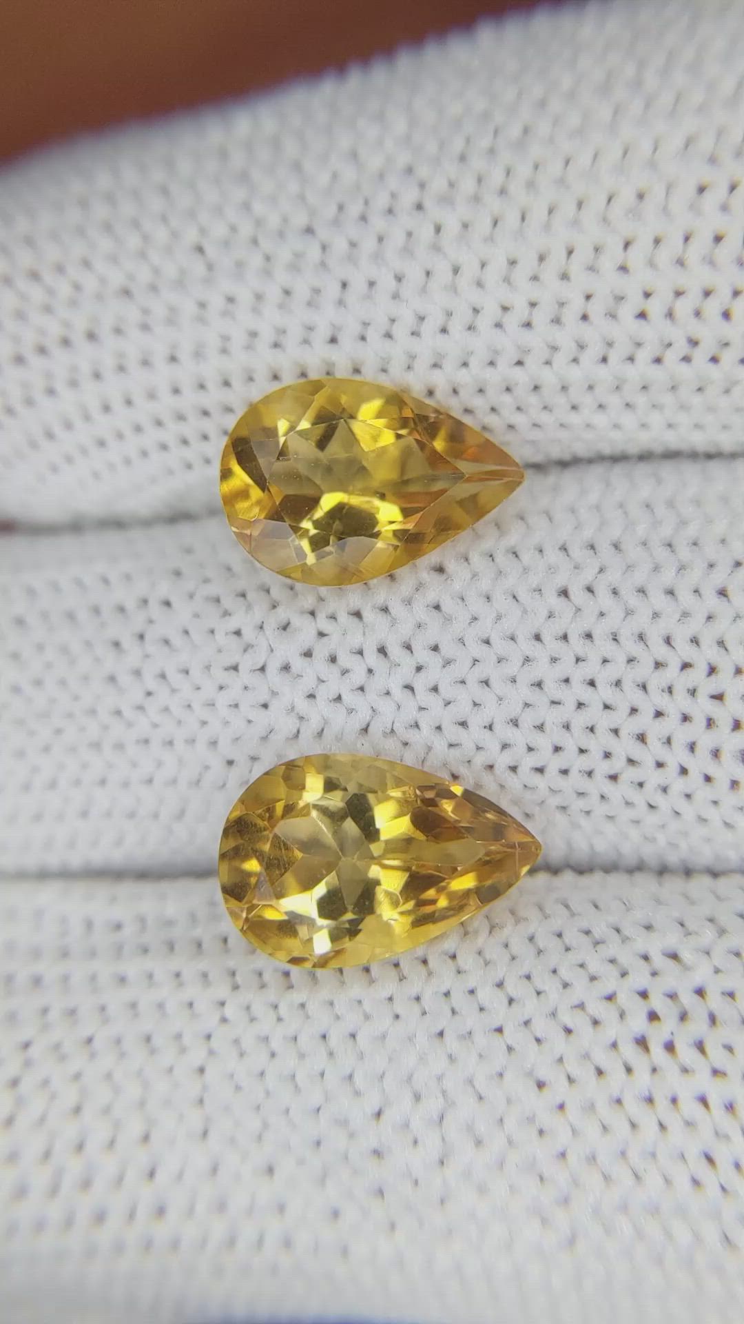 5.42 Ct.Tw.Total Carat Weight Citrine Pair from Brazil Size Video
