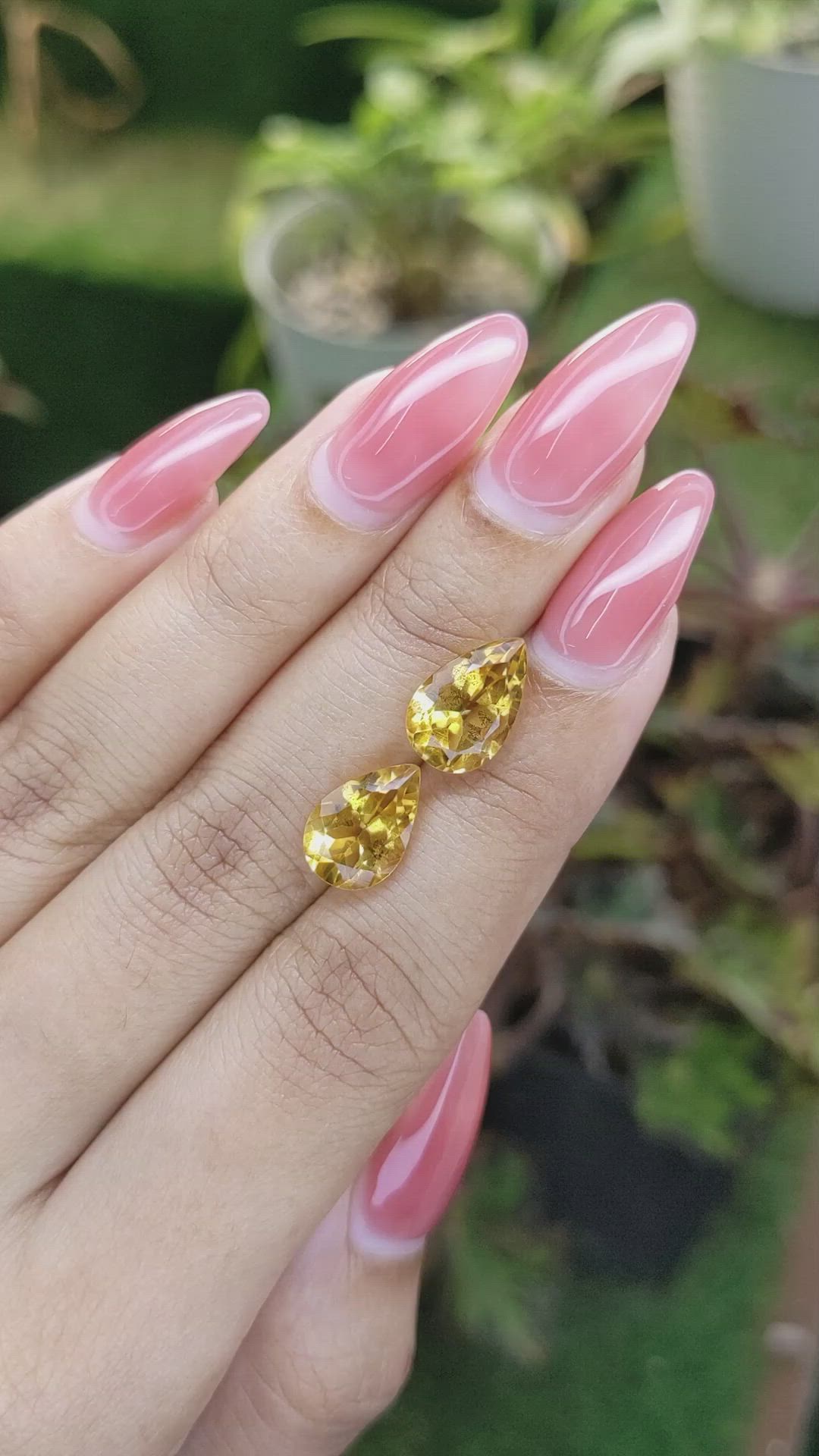 5.42 Ct.Tw.Total Carat Weight Citrine Pair from Brazil Size Video