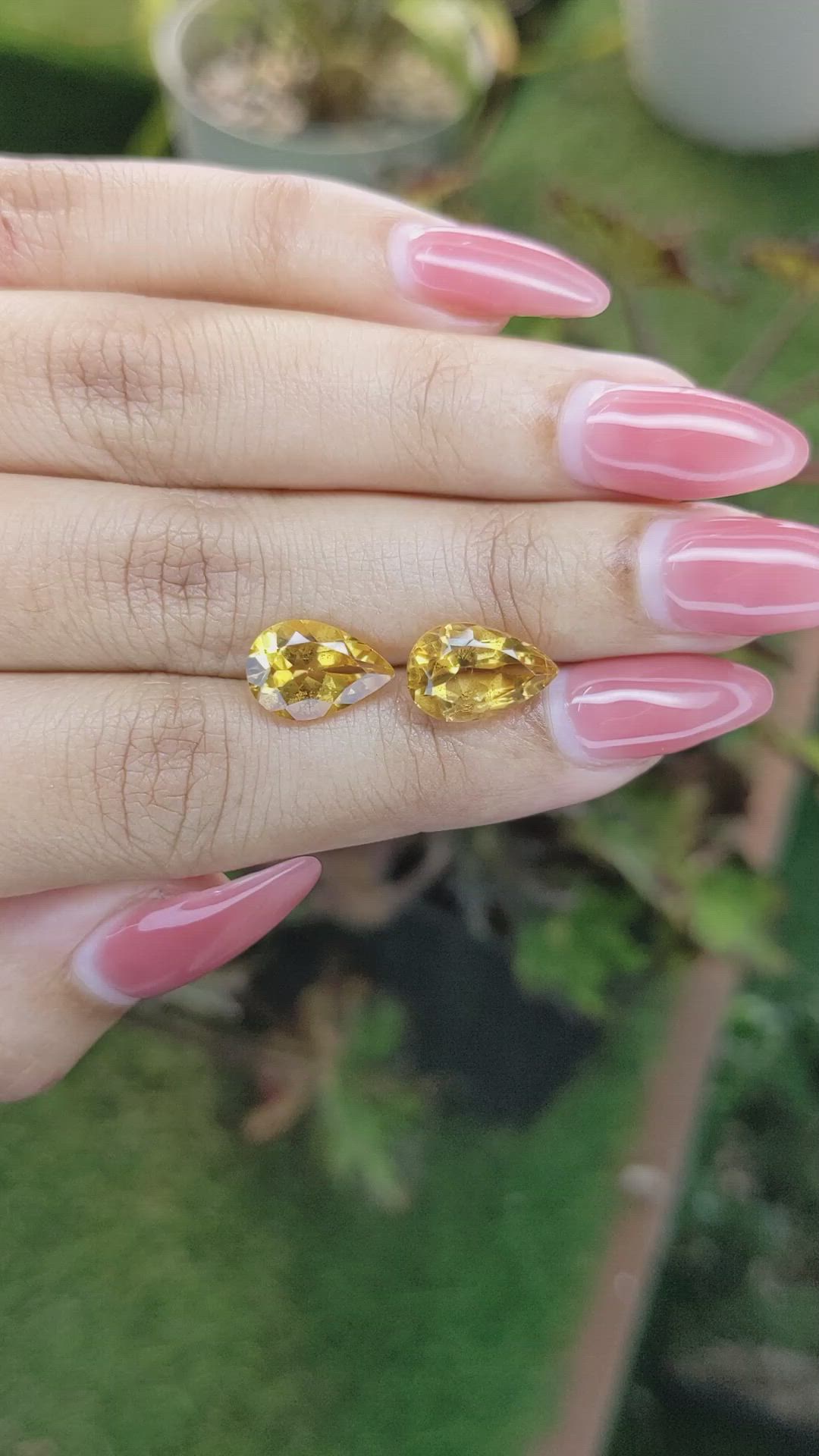5.42 Ct.Tw.Total Carat Weight Citrine Pair from Brazil Size Video
