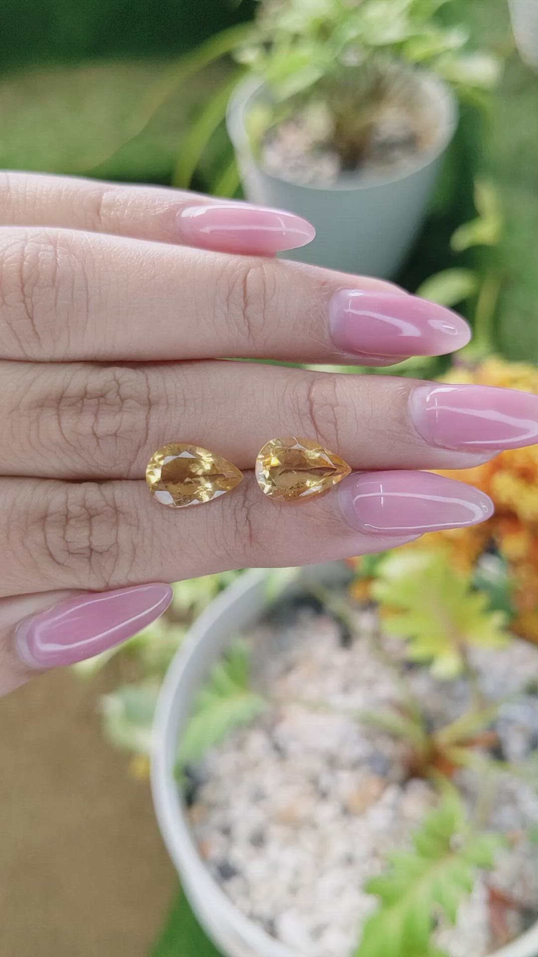 4.91 Ct.Tw.Total Carat Weight Citrine Pair from Brazil Size Video