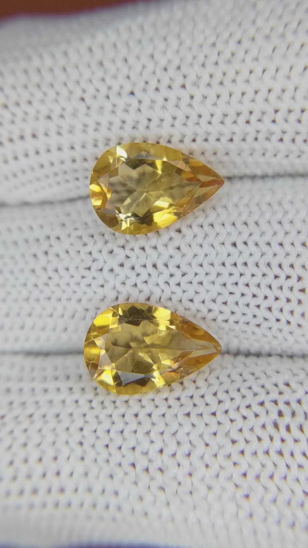 4.91 Ct.Tw.Total Carat Weight Citrine Pair from Brazil Size Video