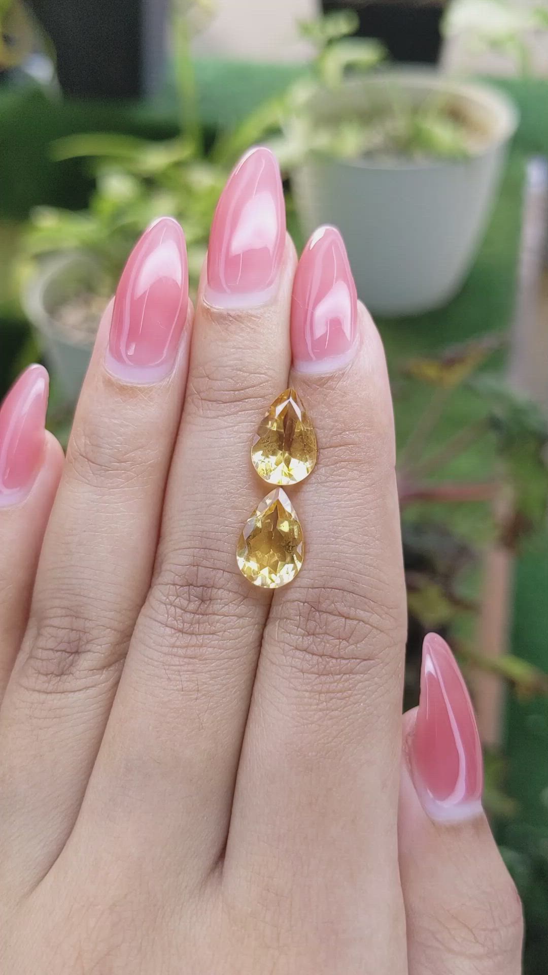 4.59 Ct.Tw.Total Carat Weight Citrine Pair from Brazil Size Video