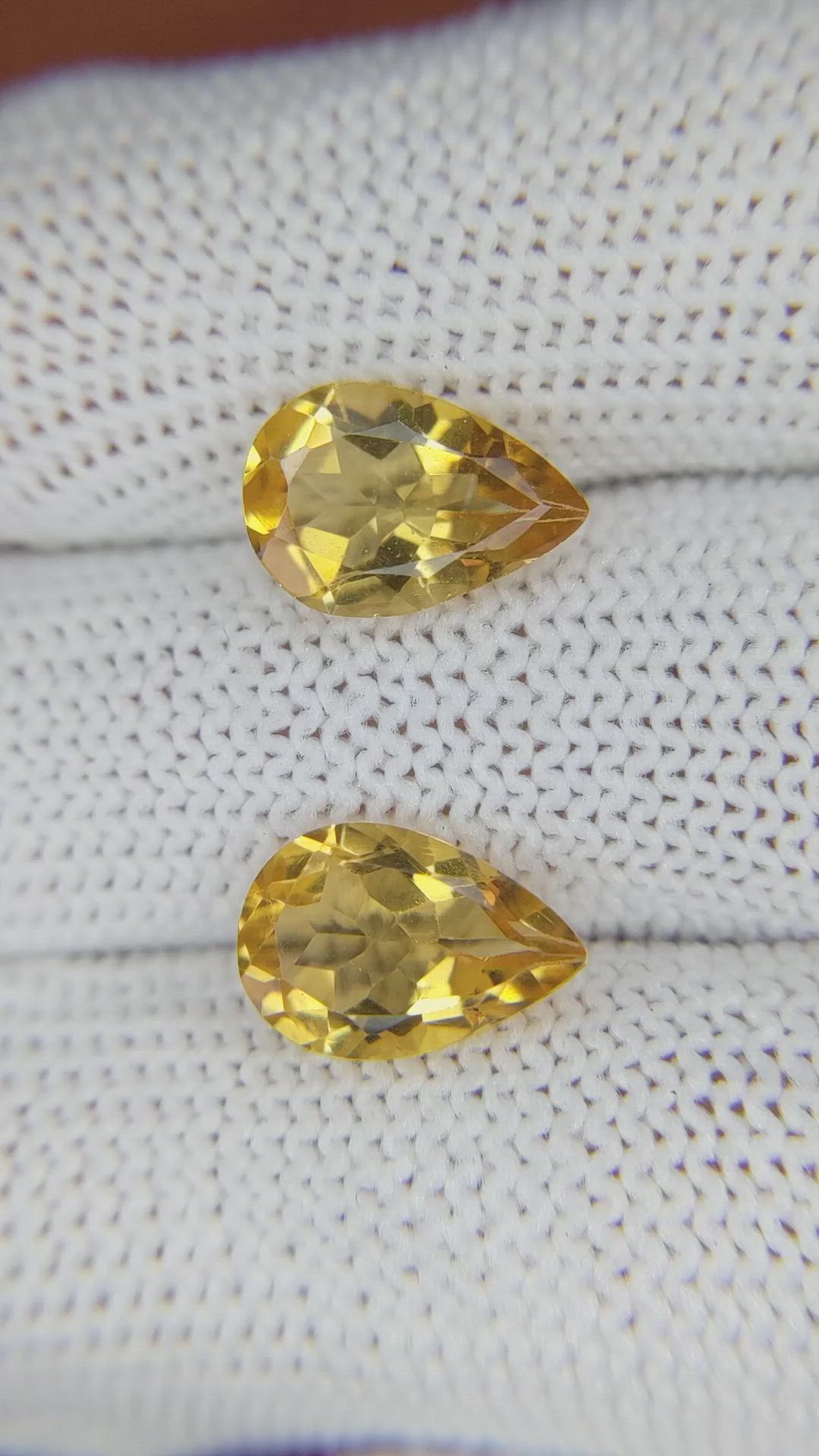 4.59 Ct.Tw.Total Carat Weight Citrine Pair from Brazil Size Video