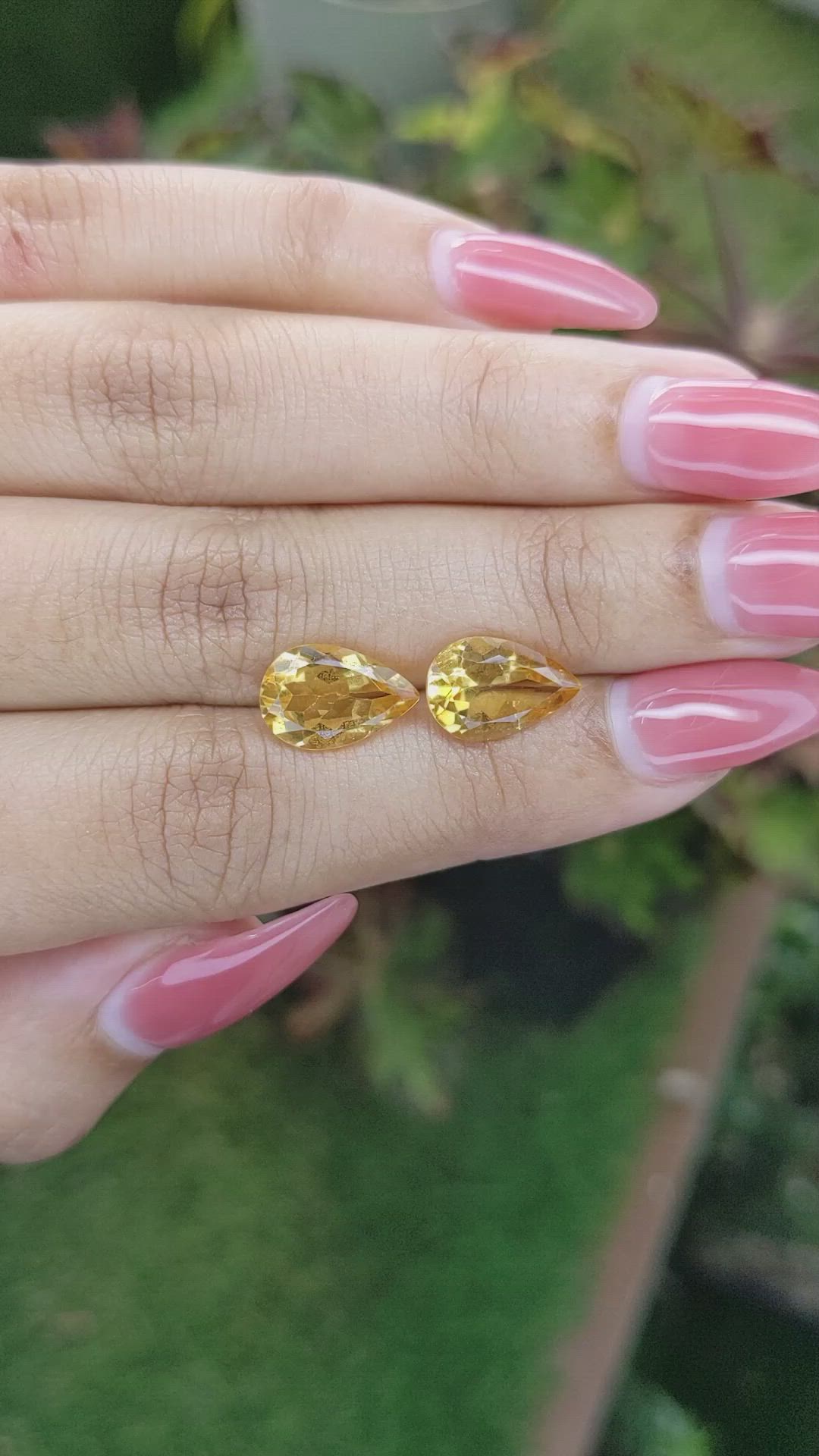4.59 Ct.Tw.Total Carat Weight Citrine Pair from Brazil Size Video