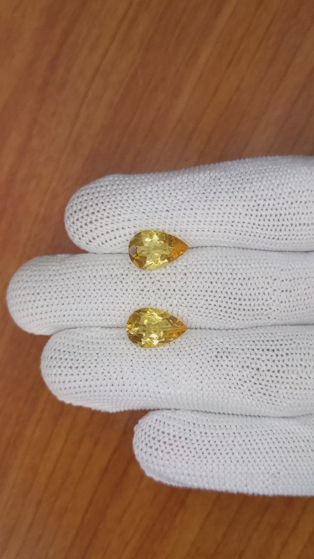 4.59 Ct.Tw.Total Carat Weight Citrine Pair from Brazil Size Video