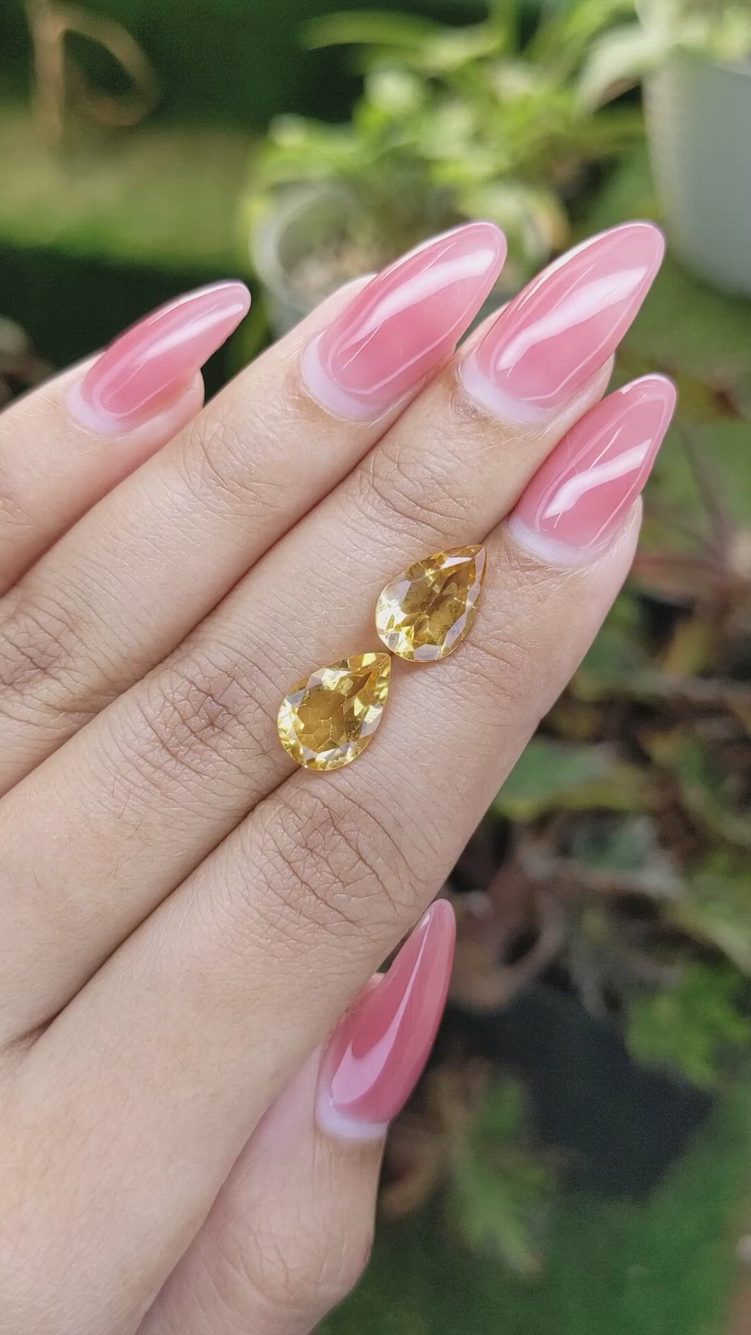 4.59 Ct.Tw.Total Carat Weight Citrine Pair from Brazil Size Video